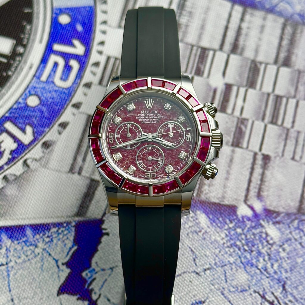 Rolex Best Replica Watch Daytona 116519 Dial Rubellite Rubber Strap 40mm - Soul Replicas