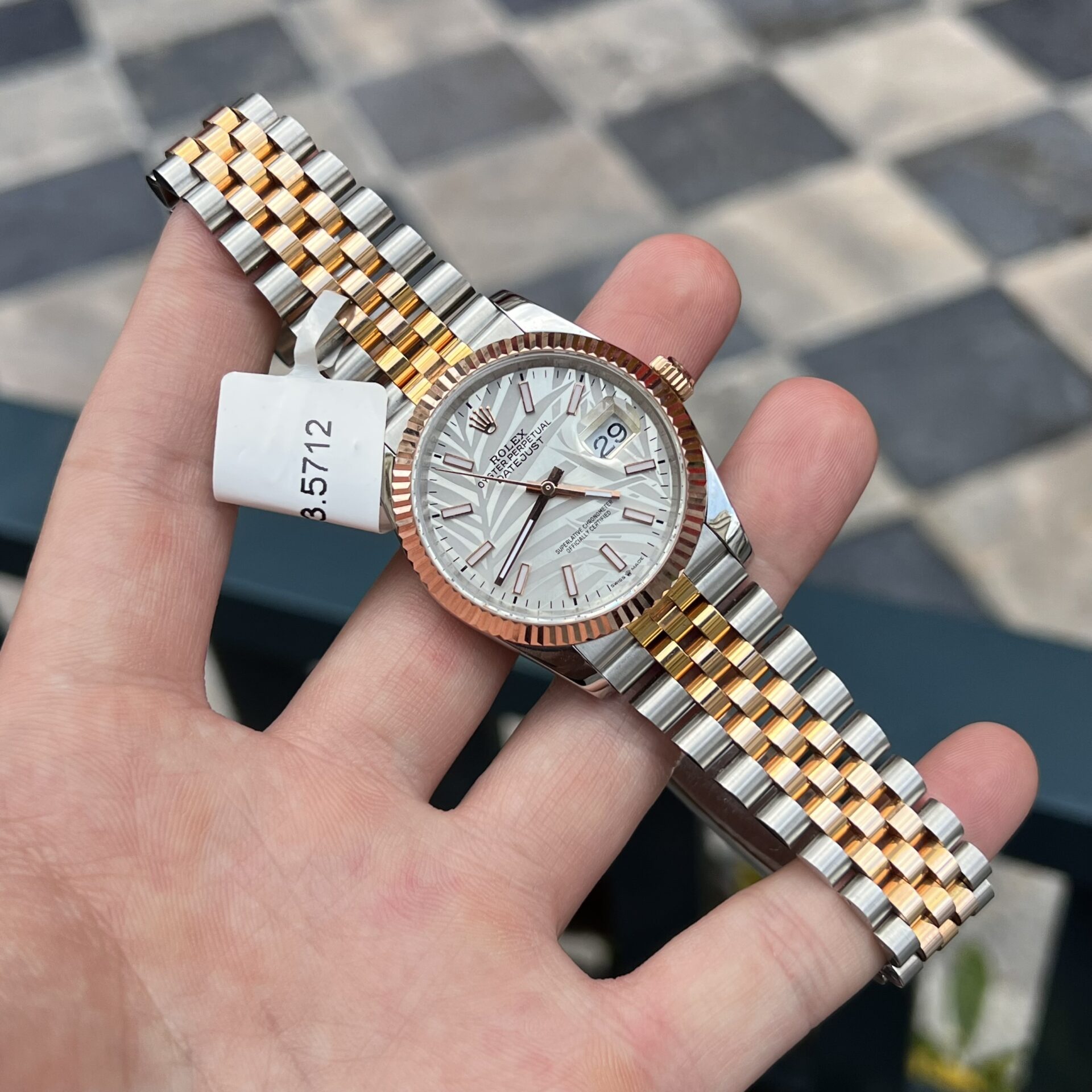 Rolex DateJust Replica 1:1 Watch Palm Leaf Grey Dial GM Factory 36mm - Soul Replicas