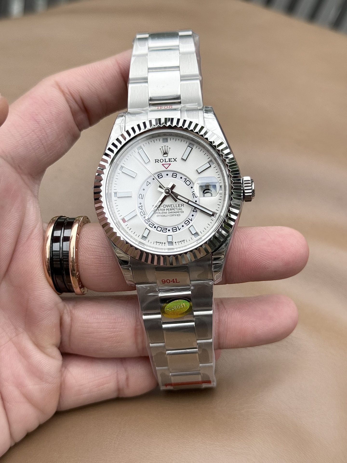 Rolex Fake Watch Sky Dweller 326934 White Dial Metal Wire 42mm - Soul Replicas