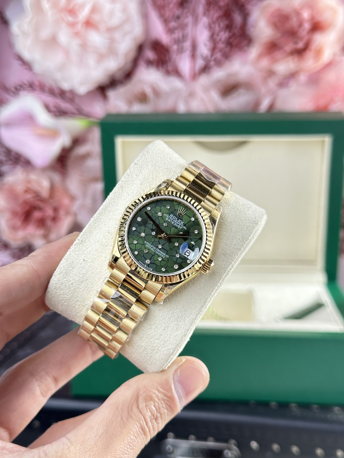 Rolex Replica Watch DateJust 278288 Olive Flower Pattern Dial 31mm - Soul Replicas