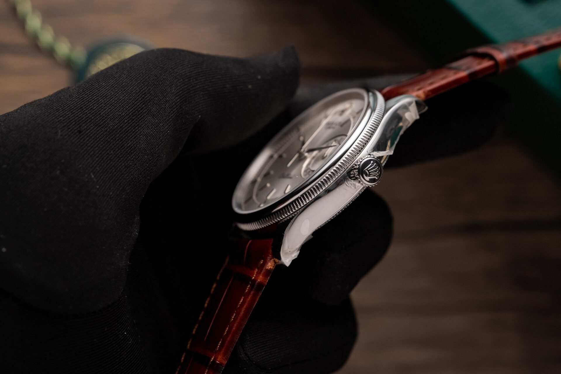 Rolex Replica 1:1 Watch Cellini Date 50519 Brown Leather Strap 39mm - Soul Replicas