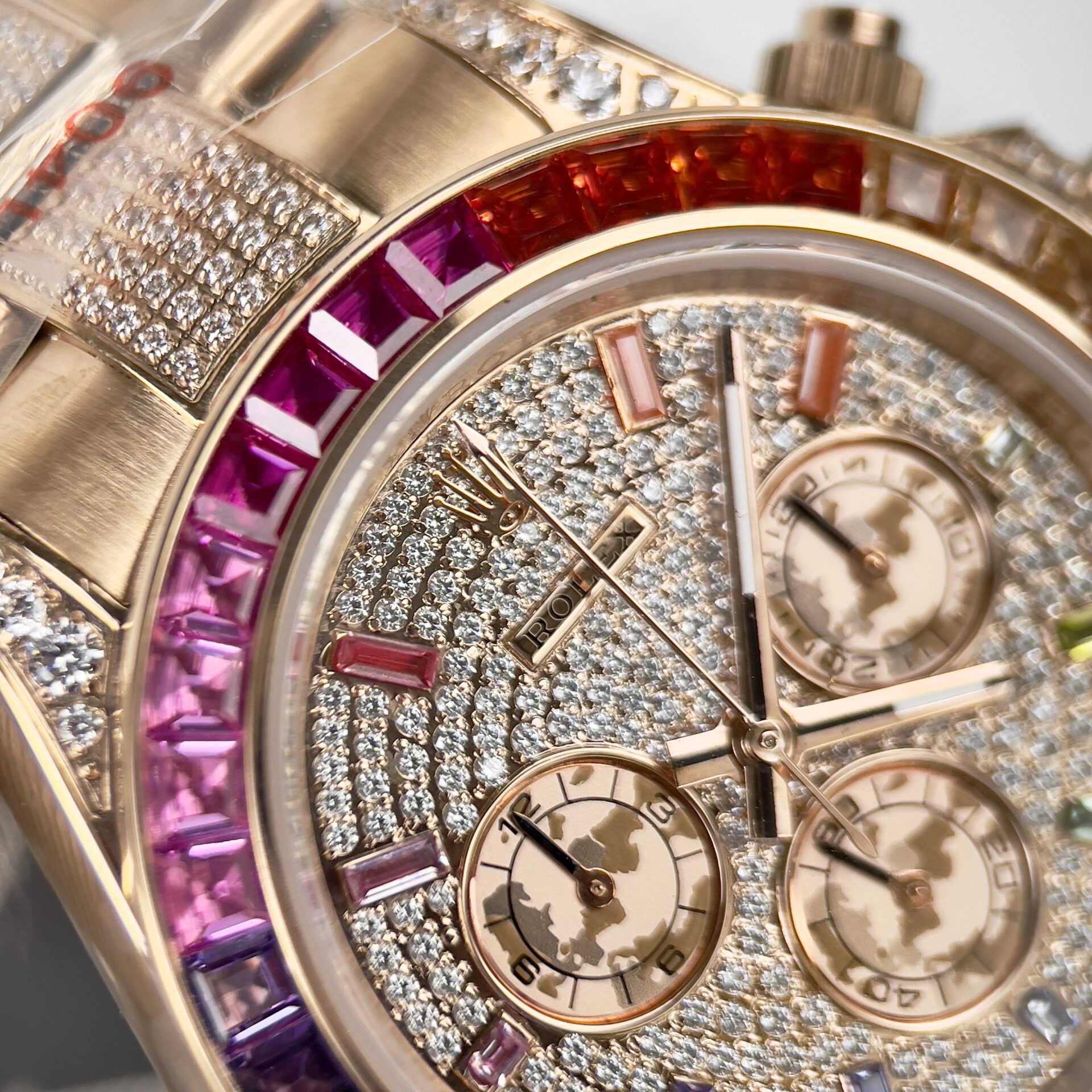 Rolex Daytona Rainbow Best Replica Watch Full Diamond 40mm - Soul Replicas