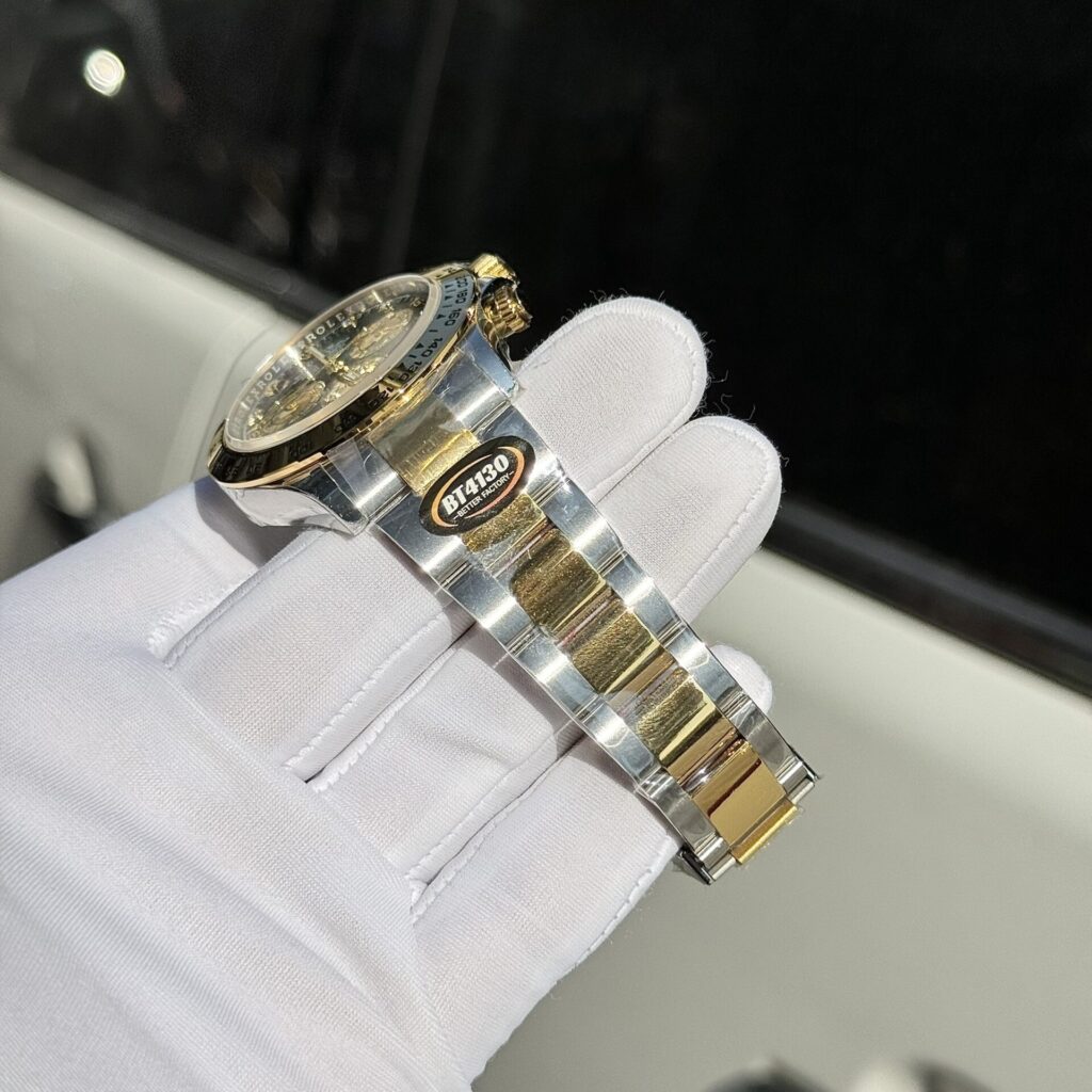 Rolex Cosmograph Daytona Replica Watch Mother Of Pearl & Moissanite Diamonds Dial 40mm - Soul Replicas