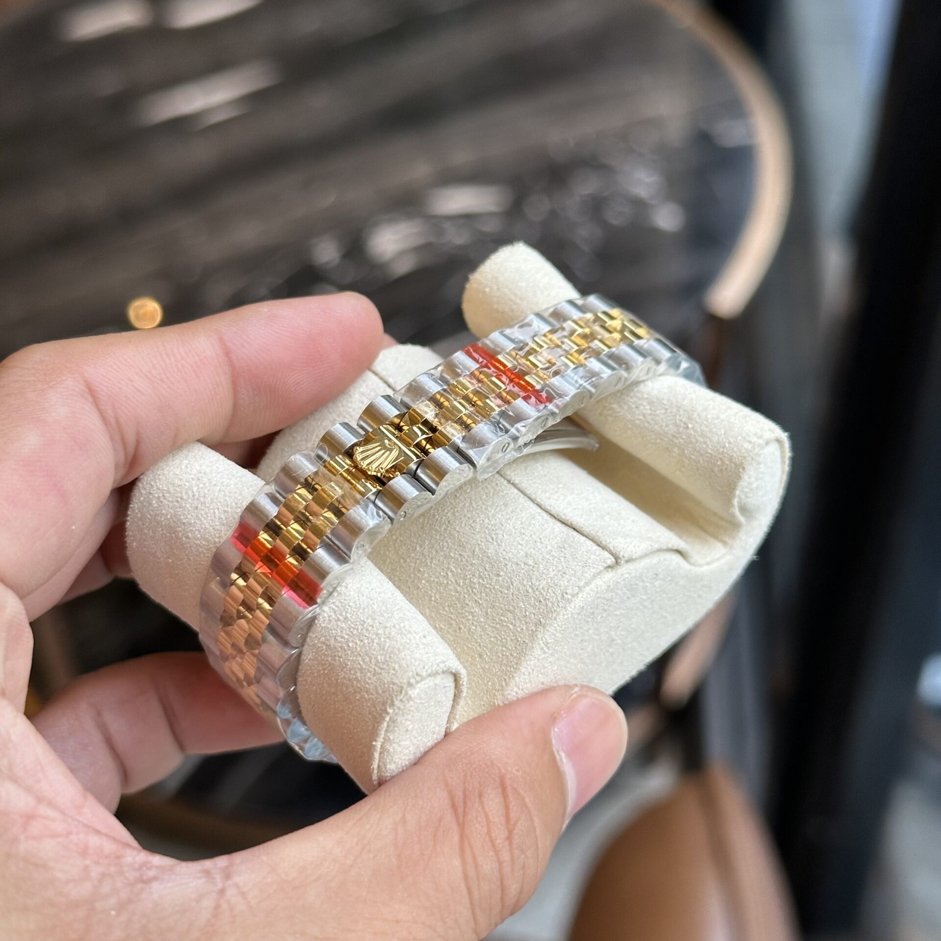 Rolex DateJust Replica Watch Demi Gold Green Leaf Dial 31mm - Soul Replicas