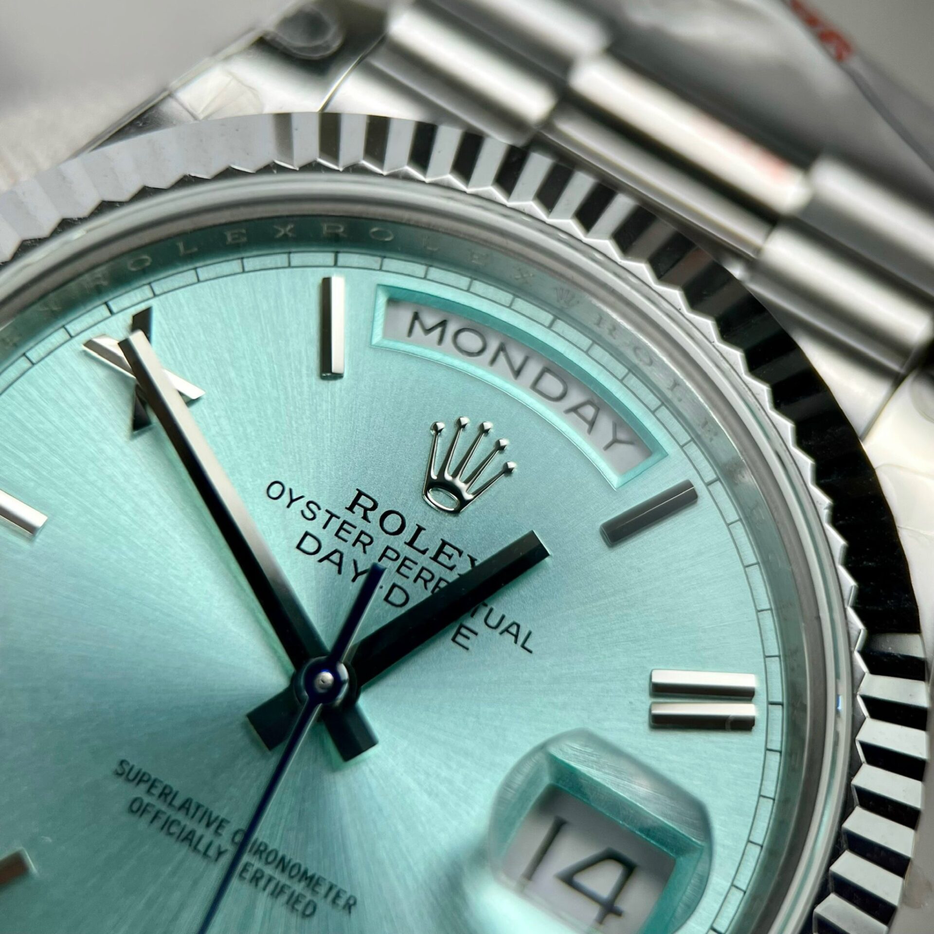 Rolex Day-Date 228236 Replica 11 Watch Ice Blue Dial GM Factory 40mm - Soul Replicas