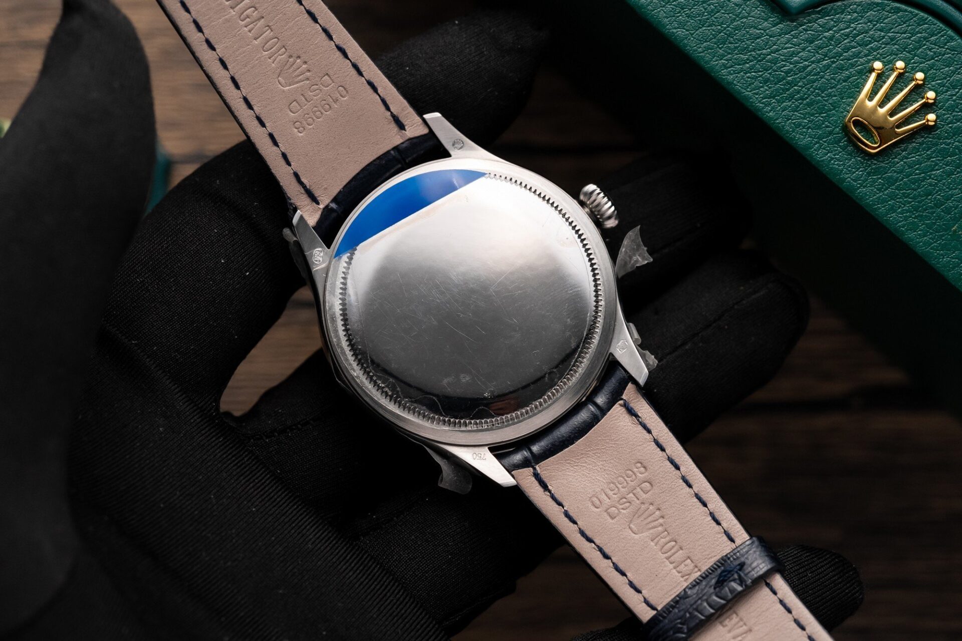 Rolex Replica 1:1 Watch Cellini Date 50519 Blue Dial Leather Strap 39mm - Soul Replicas