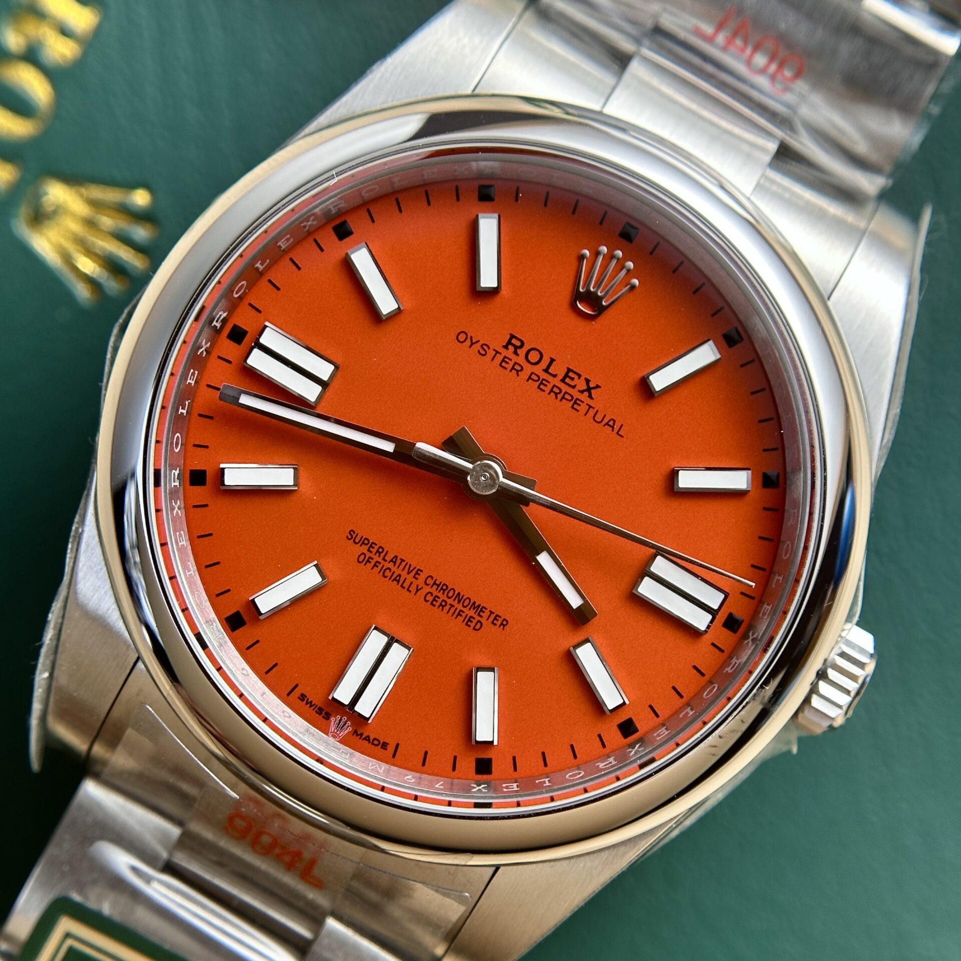 Rolex Oyster Perpetual 124300 Red Dial Oyster Strap King Factory 41mm - Soul Replicas