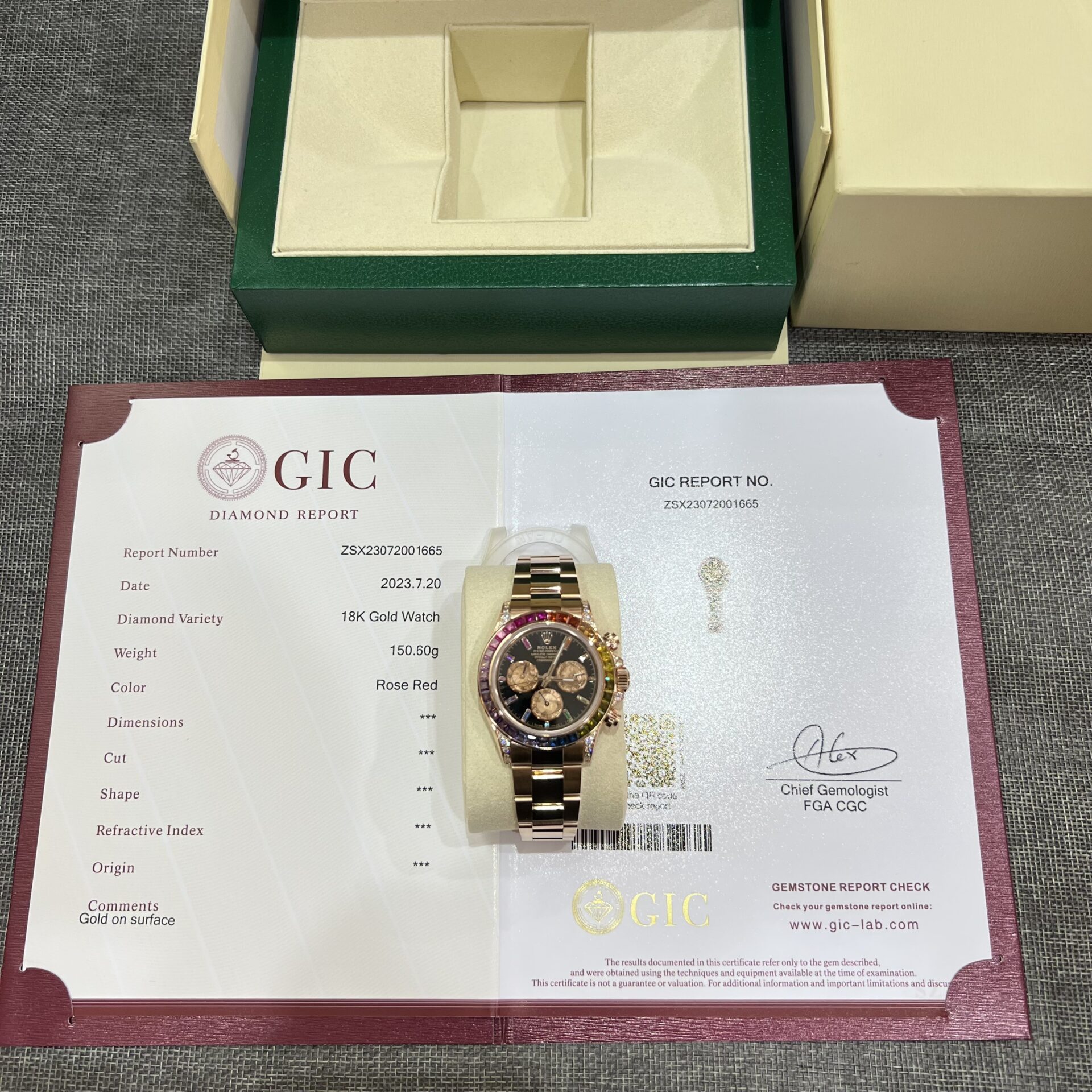 Rolex Daytona Rainbow Replica Watch Gold Wrapped Moissanite TW 40mm - Soul Replicas