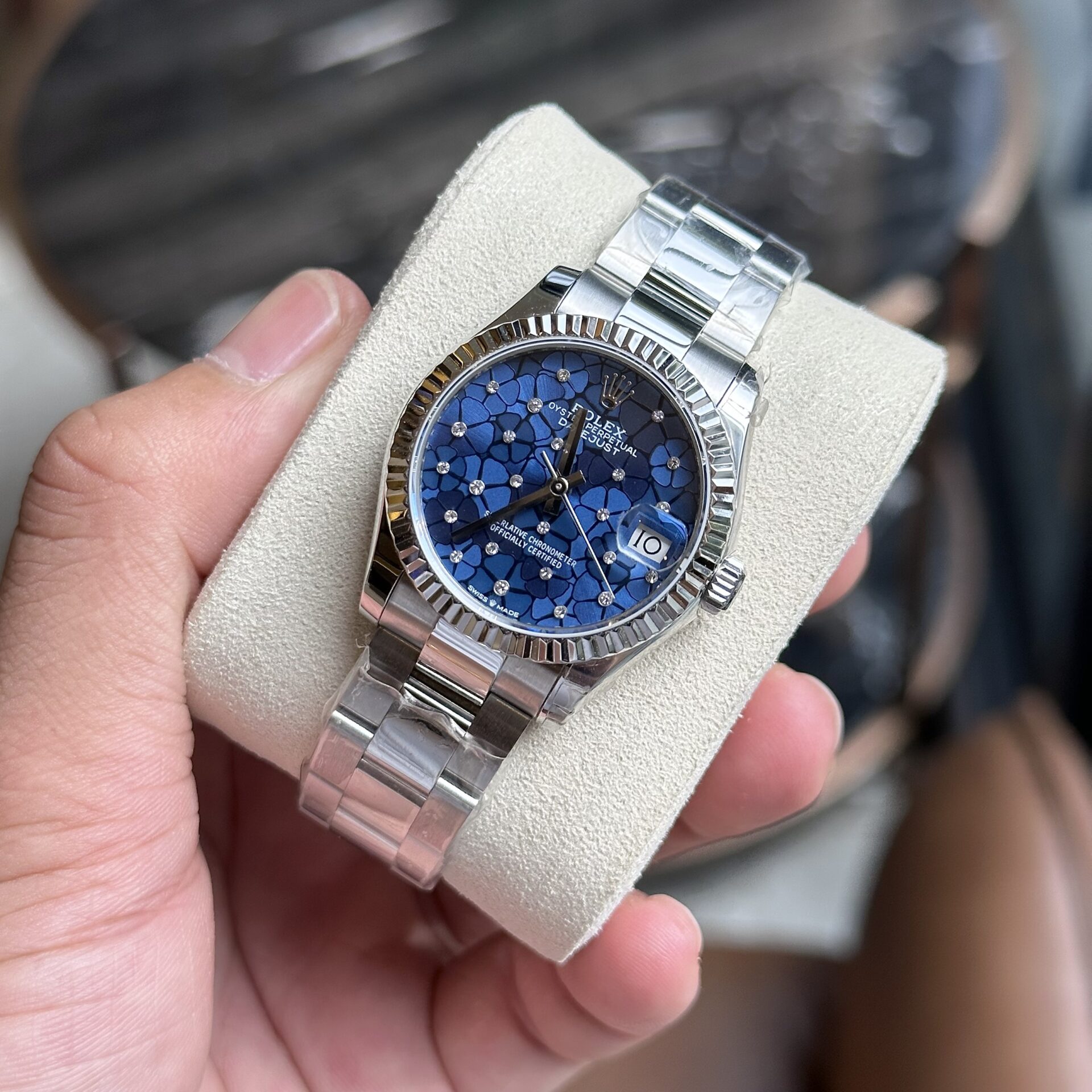 Rolex DateJust Replica Women-s Watch 11 Blue Leaf Dial 31mm - Soul Replicas