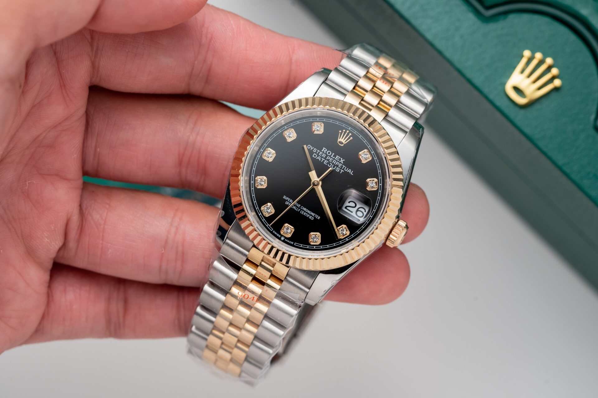 Rolex DateJust Black Dial Gold Wrapped Replica Watch GM Factory 36mm - Soul Replicas