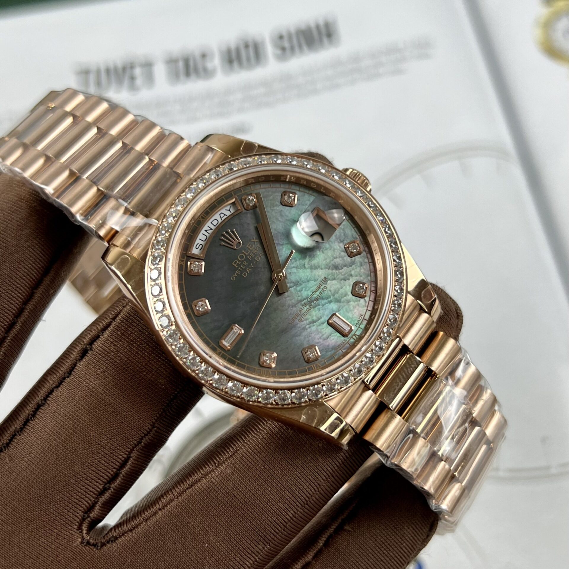 Rolex Day-Date Fake Watch Mother Of Pearl Dial TW Factory 40mm - Soul Replicas