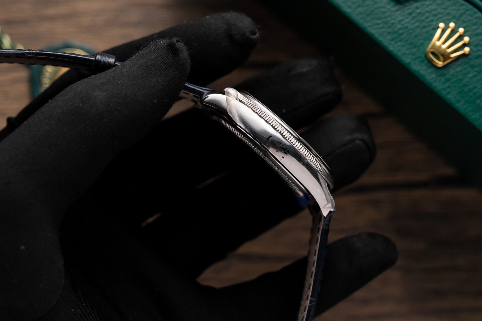 Rolex Replica 1:1 Watch Cellini Date 50519 Blue Dial Leather Strap 39mm - Soul Replicas