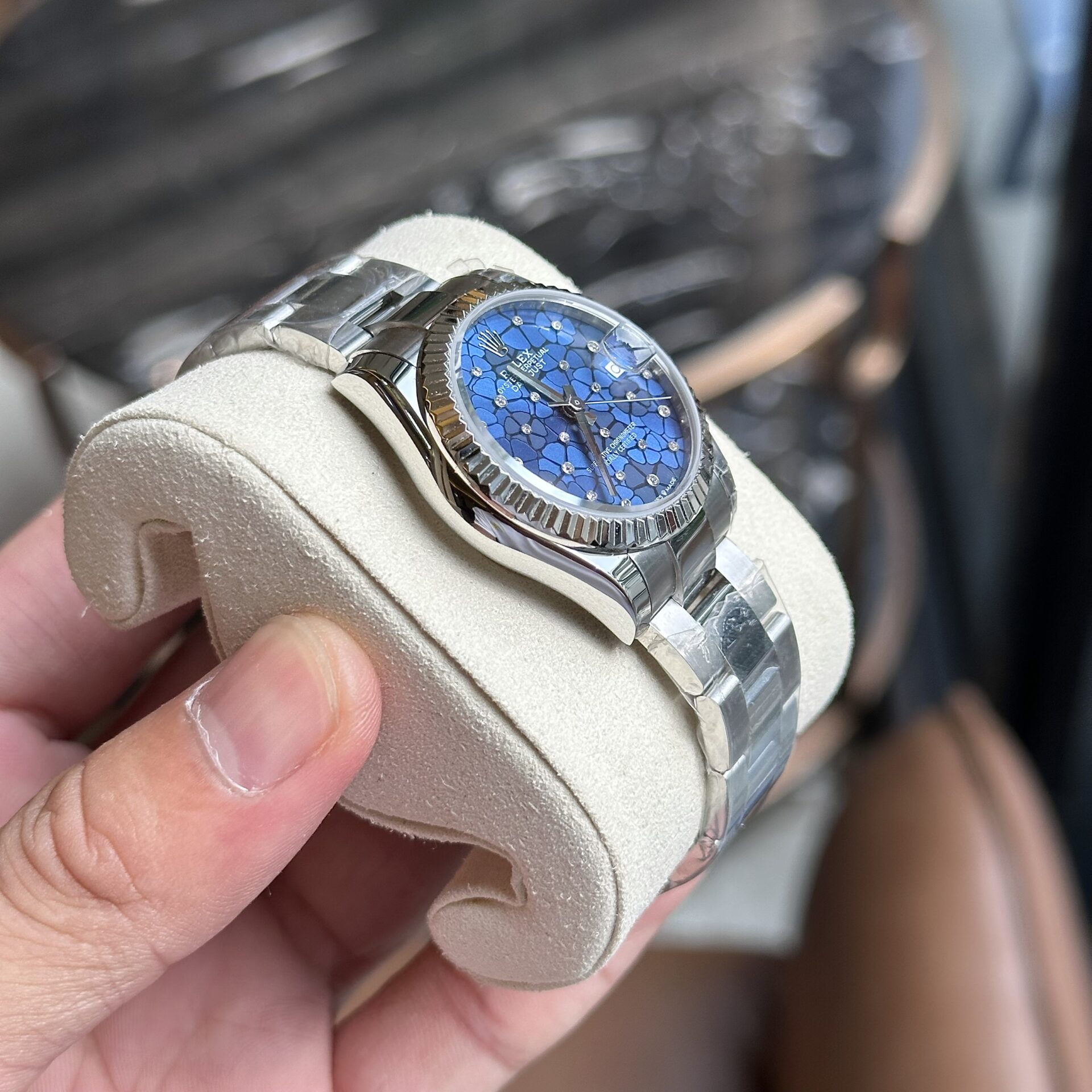 Rolex DateJust Replica Women-s Watch 11 Blue Leaf Dial 31mm - Soul Replicas