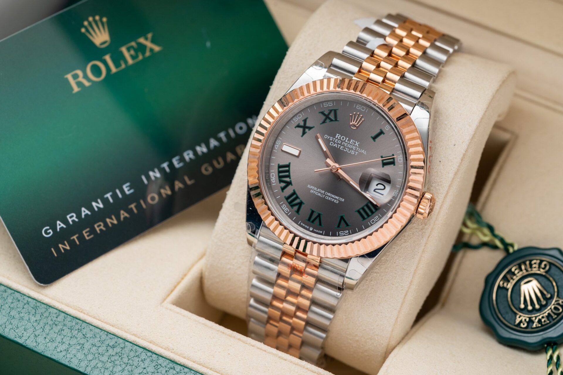 Rolex Best Replica Watch DateJust Rose Gold Wrapped Wimbledon Dial GM Factory 41mm - Soul Replicas