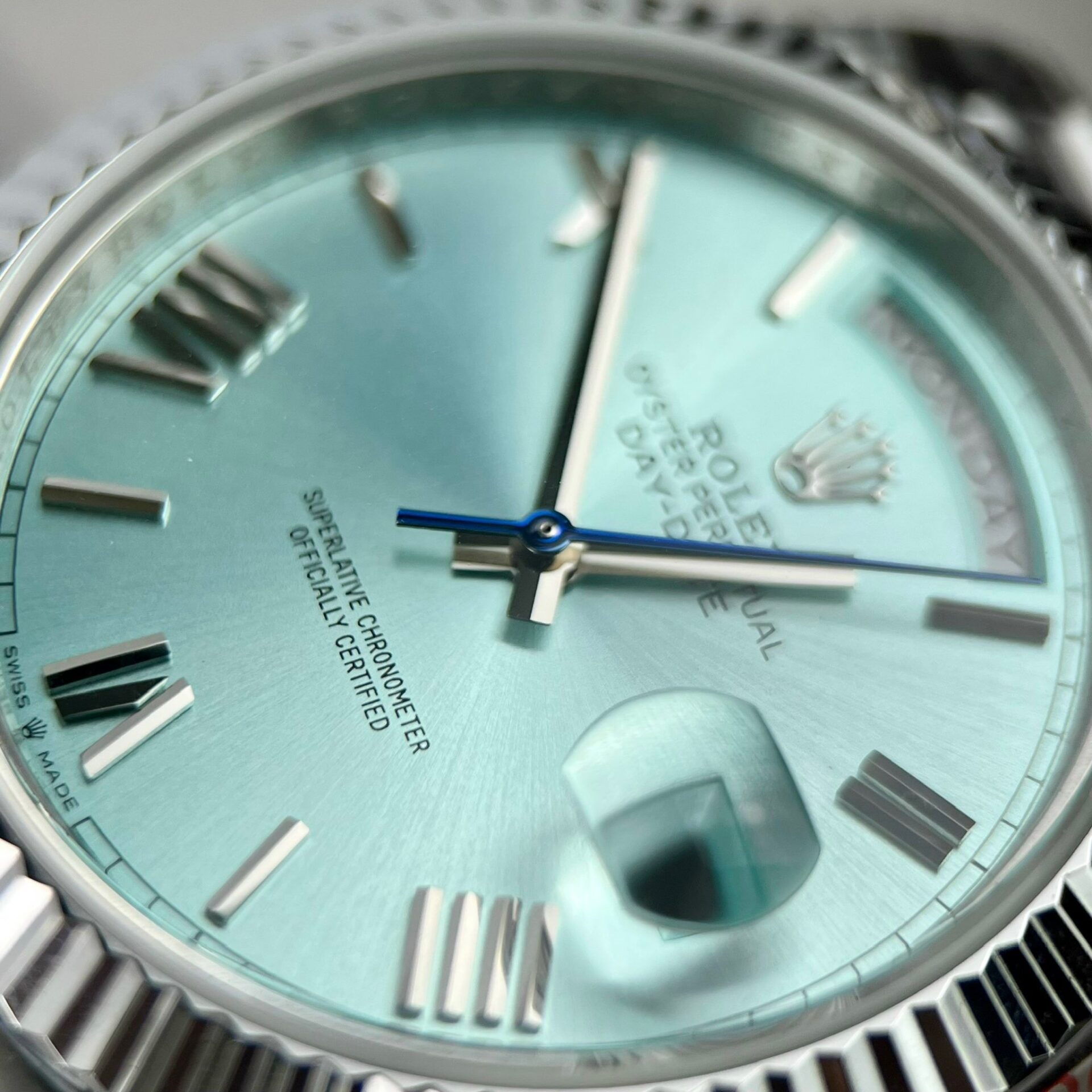 Rolex Day-Date 228236 Replica 11 Watch Ice Blue Dial GM Factory 40mm - Soul Replicas