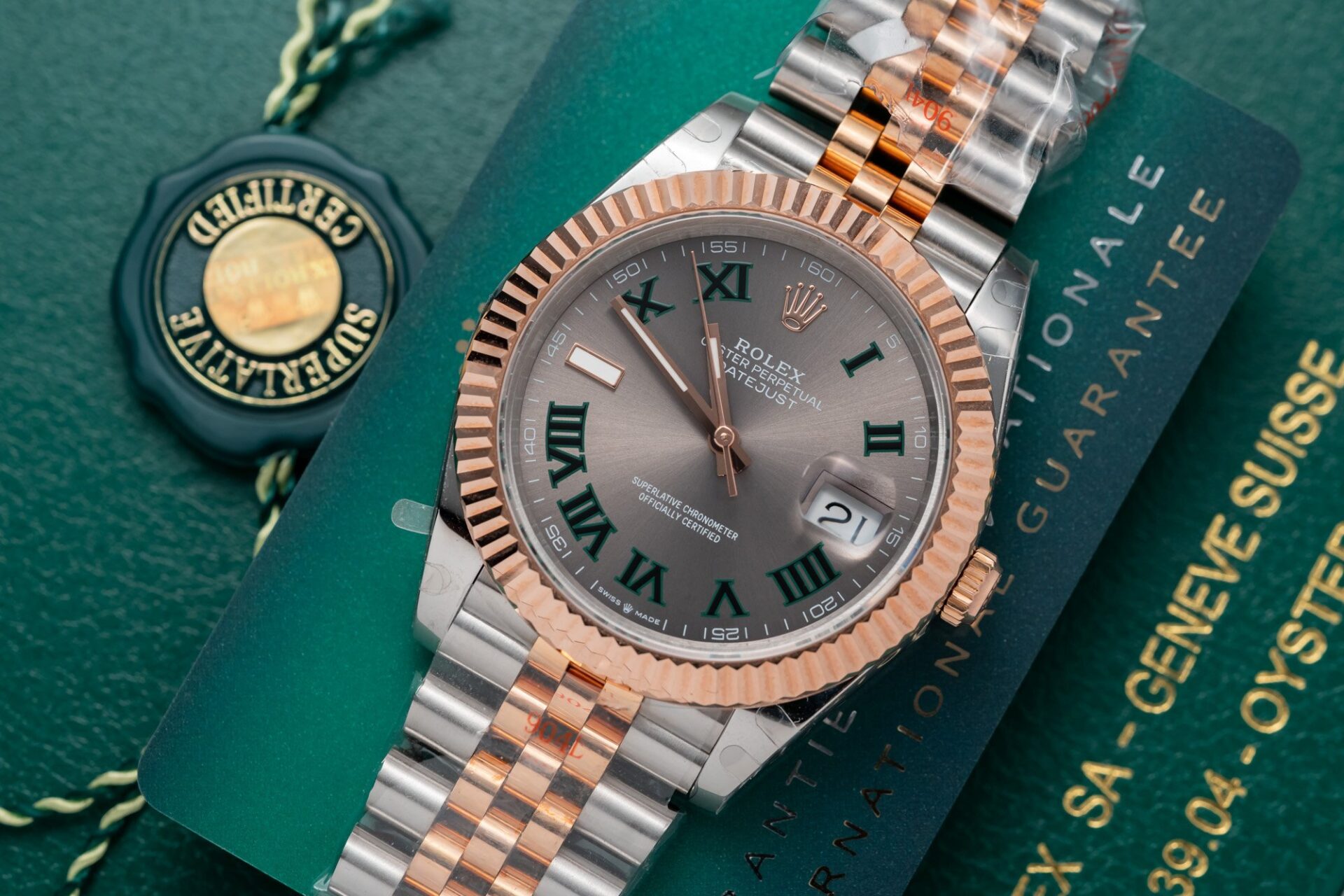 Rolex Best Replica Watch DateJust Rose Gold Wrapped Wimbledon Dial GM Factory 41mm - Soul Replicas