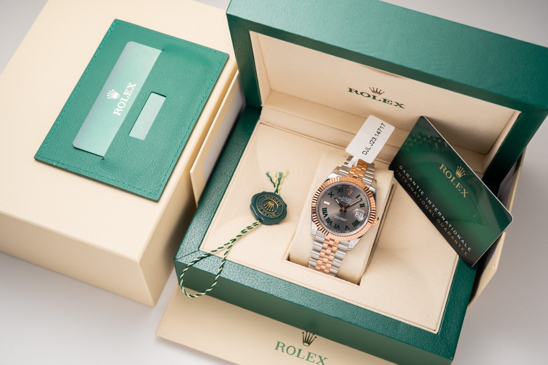 Rolex Best Replica Watch DateJust Rose Gold Wrapped Wimbledon Dial GM Factory 41mm - Soul Replicas