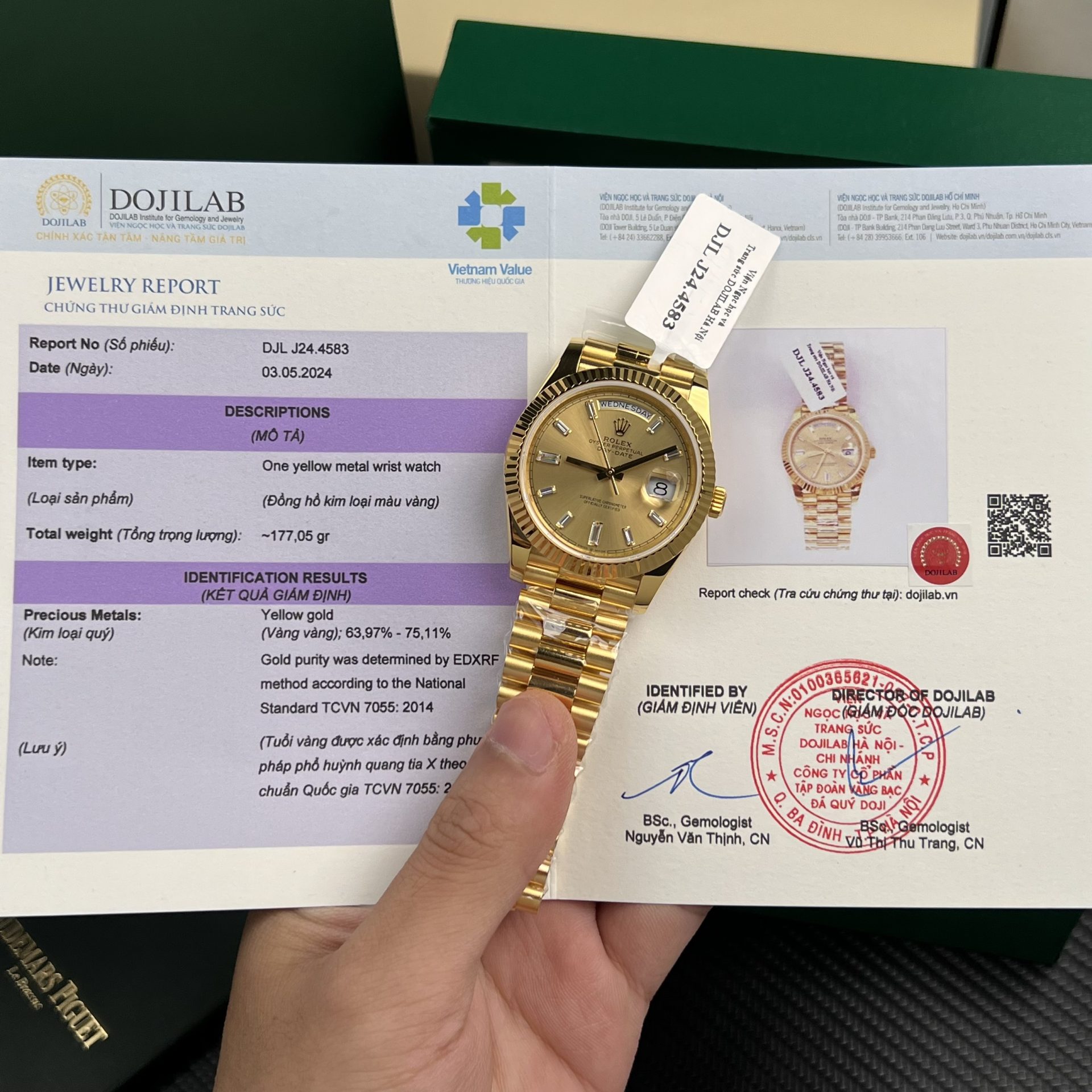 Rolex Replica Watch Day-Date Gold Wrapped Weight 177gram Champagne Dial GM Factory 40mm - Soul Replicas