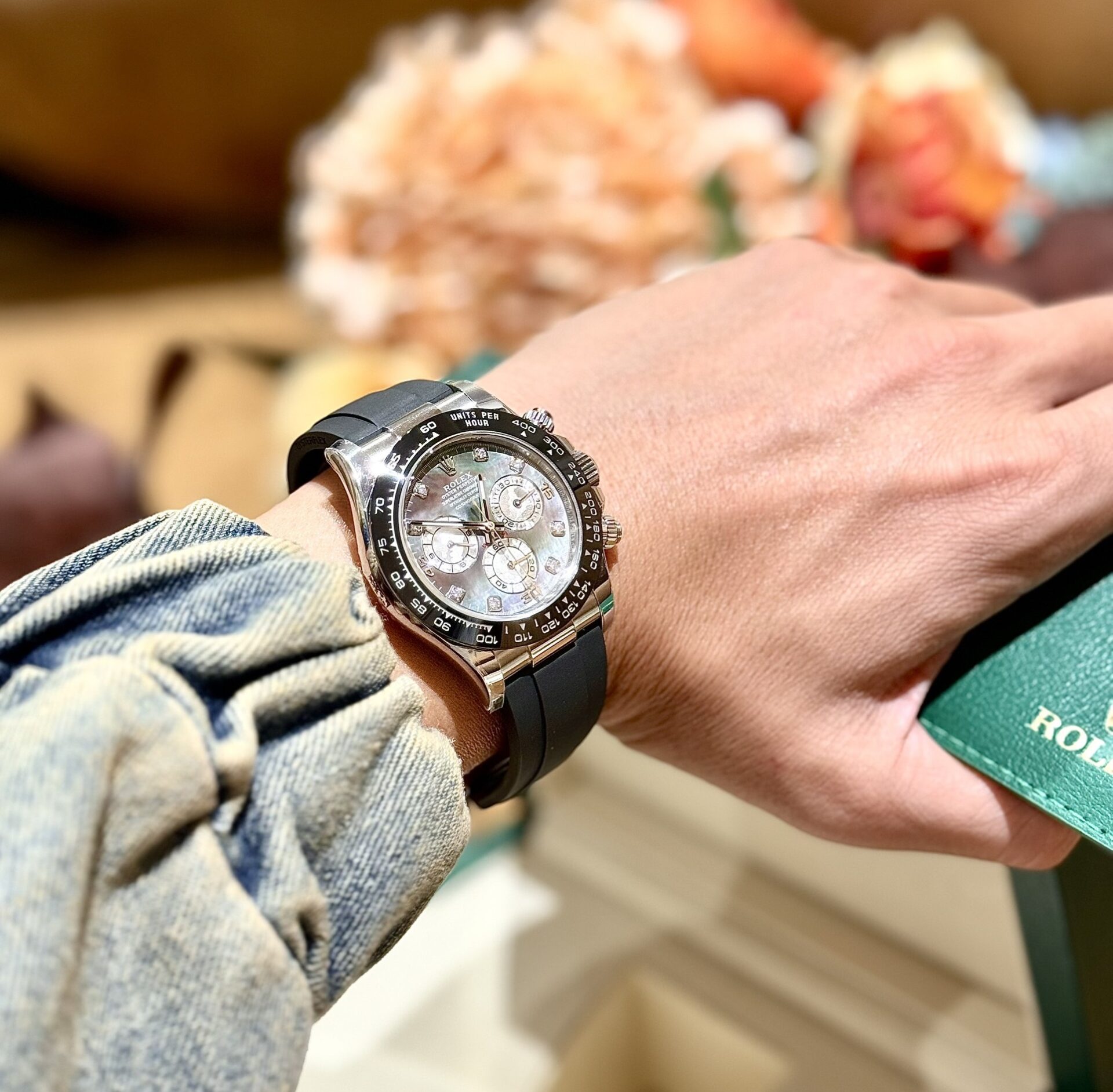 Rolex Replica Watches Daytona Mother Of Pearl And Moissanite Diamonds Dial 40mm - Soul Replicas