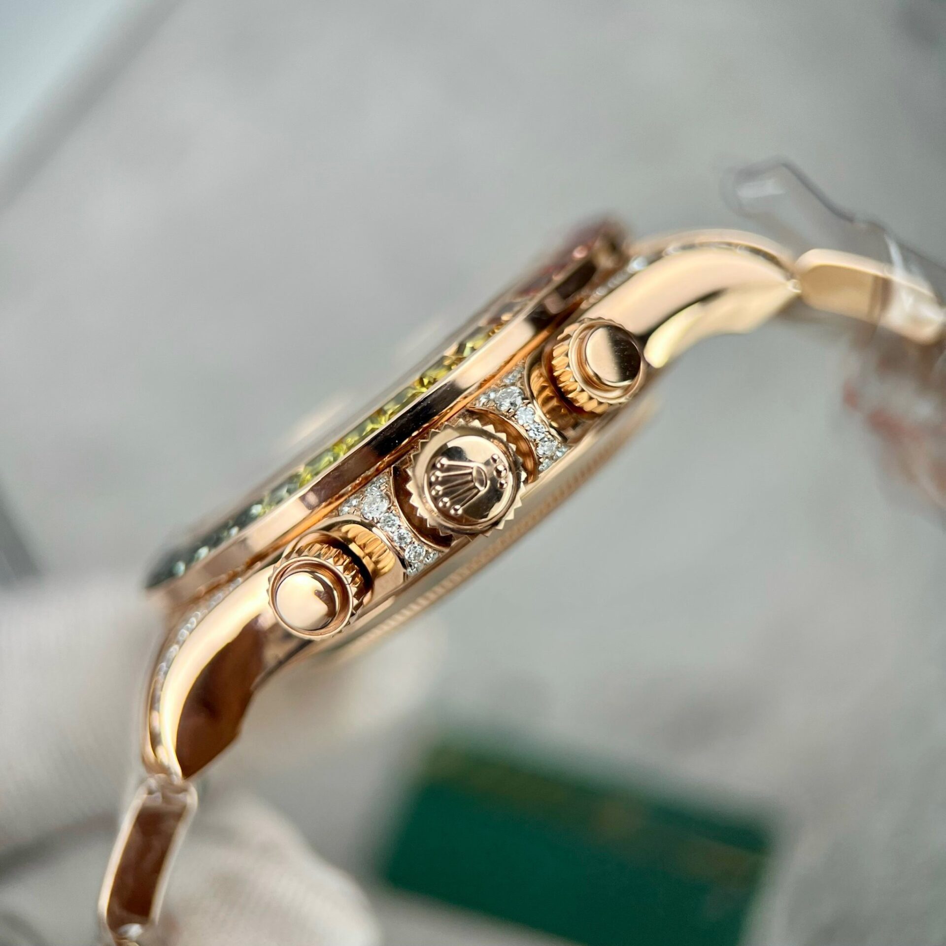 Rolex Daytona Rainbow 116595RBOW Best Replica Watch Gold Wrapped Moissanite Diamond 40mm - Soul Replicas