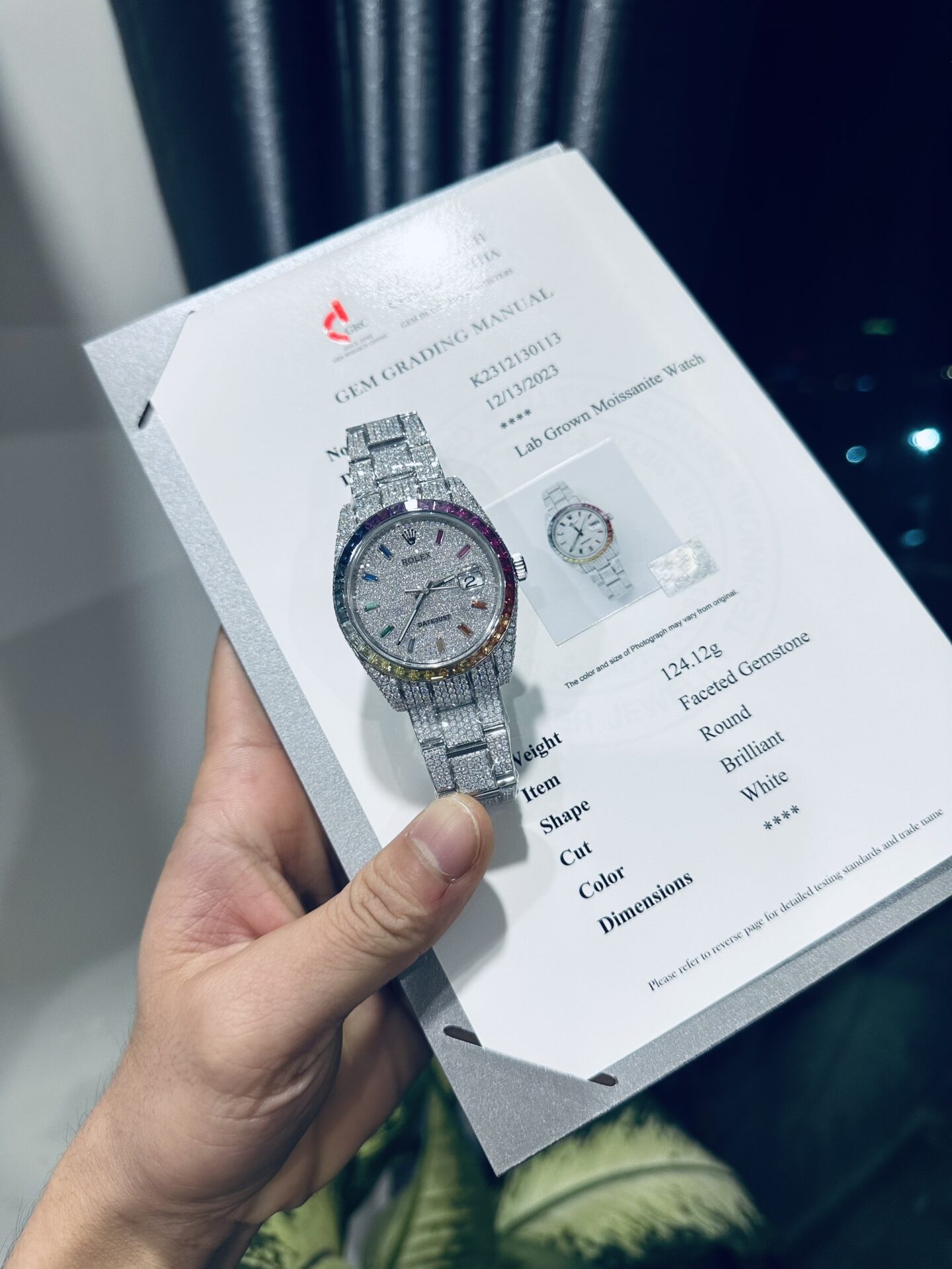 Rolex DateJust Rainbow Replica Watch Custom Moissanite Diamonds 41mm - Soul Replicas