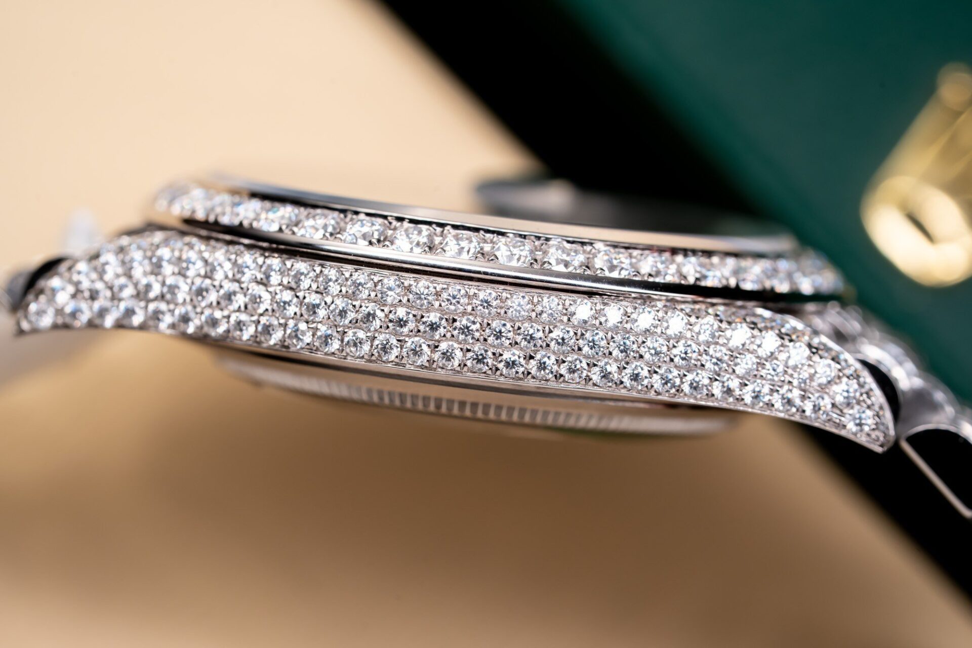 Rolex DateJust 126334 Replica Watch Blue Dial Full Diamond Moissanite 41mm - Soul Replicas