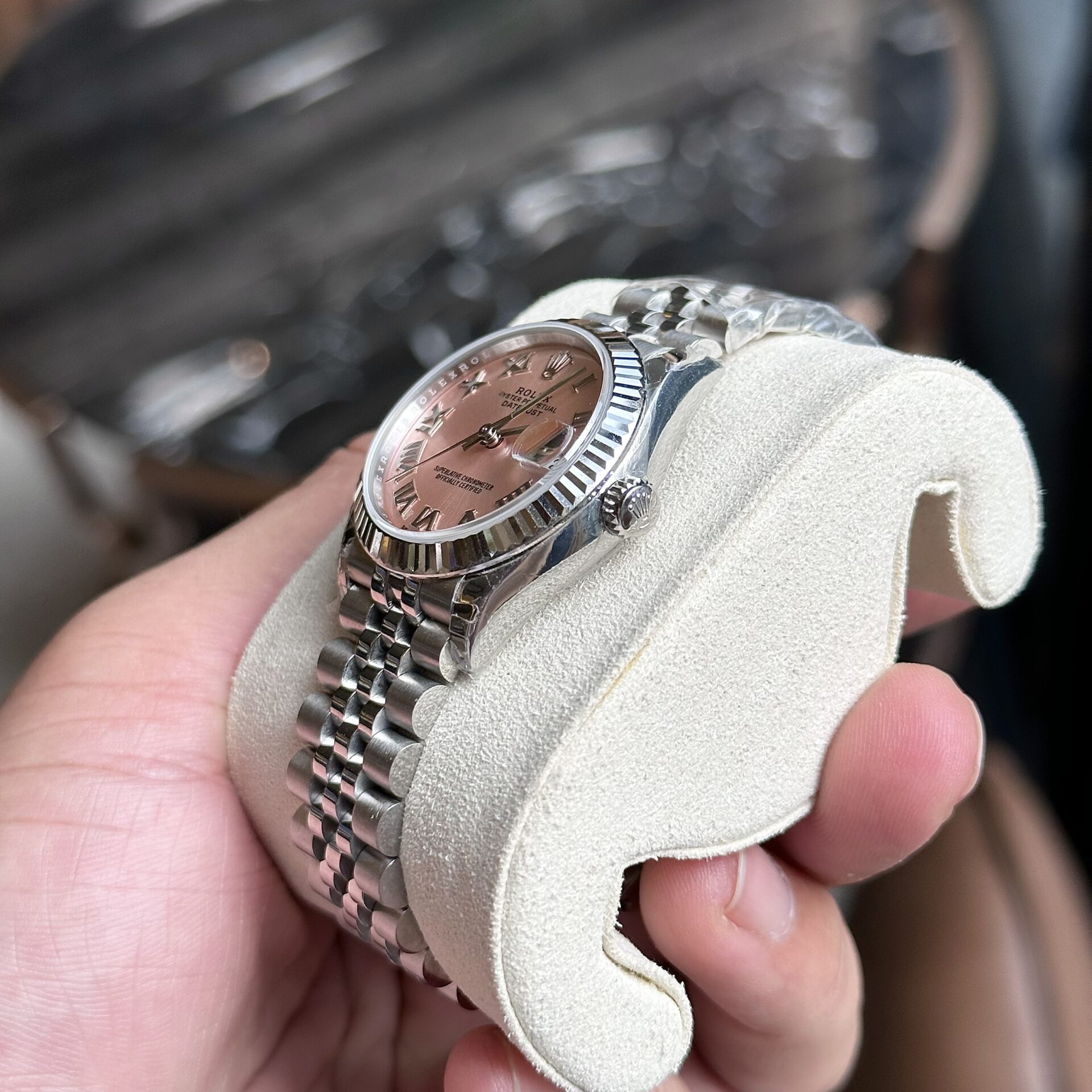 Rolex DateJust Pink Dial Replica Women-s Watch Roman Numerals EW 31mm - Soul Replicas