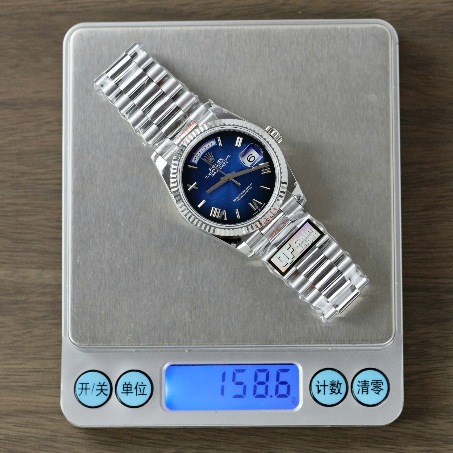 Rolex Day-Date 128236 Best Replica Watch Dial Blue Weight 158gram QF Factory 36mm - Soul Replicas