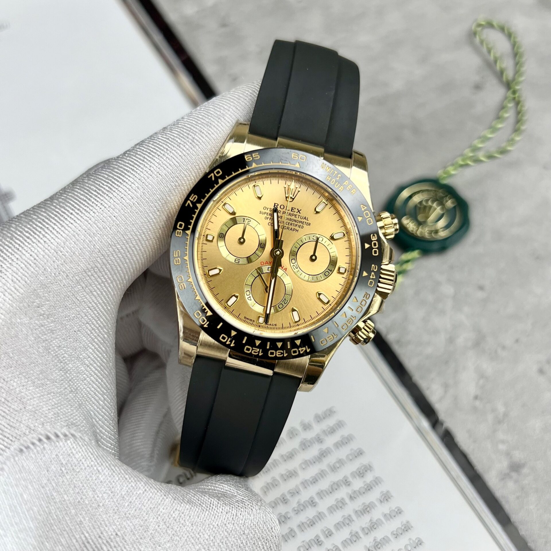 Rolex Daytona 116518LN Replica 1:1 Watch Yellow Gold Dial BT Factory 40mm - Soul Replicas