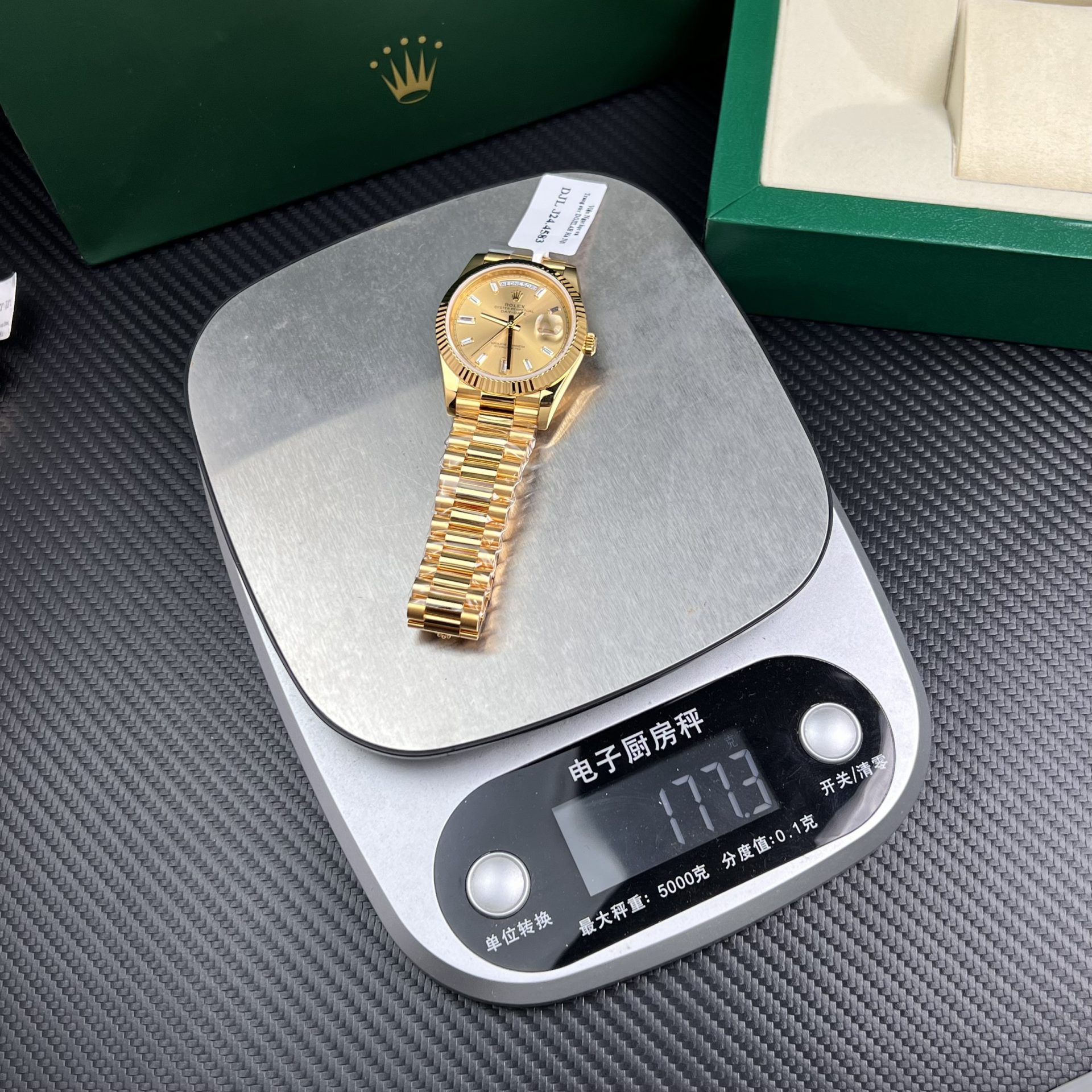 Rolex Replica Watch Day-Date Gold Wrapped Weight 177gram Champagne Dial GM Factory 40mm - Soul Replicas
