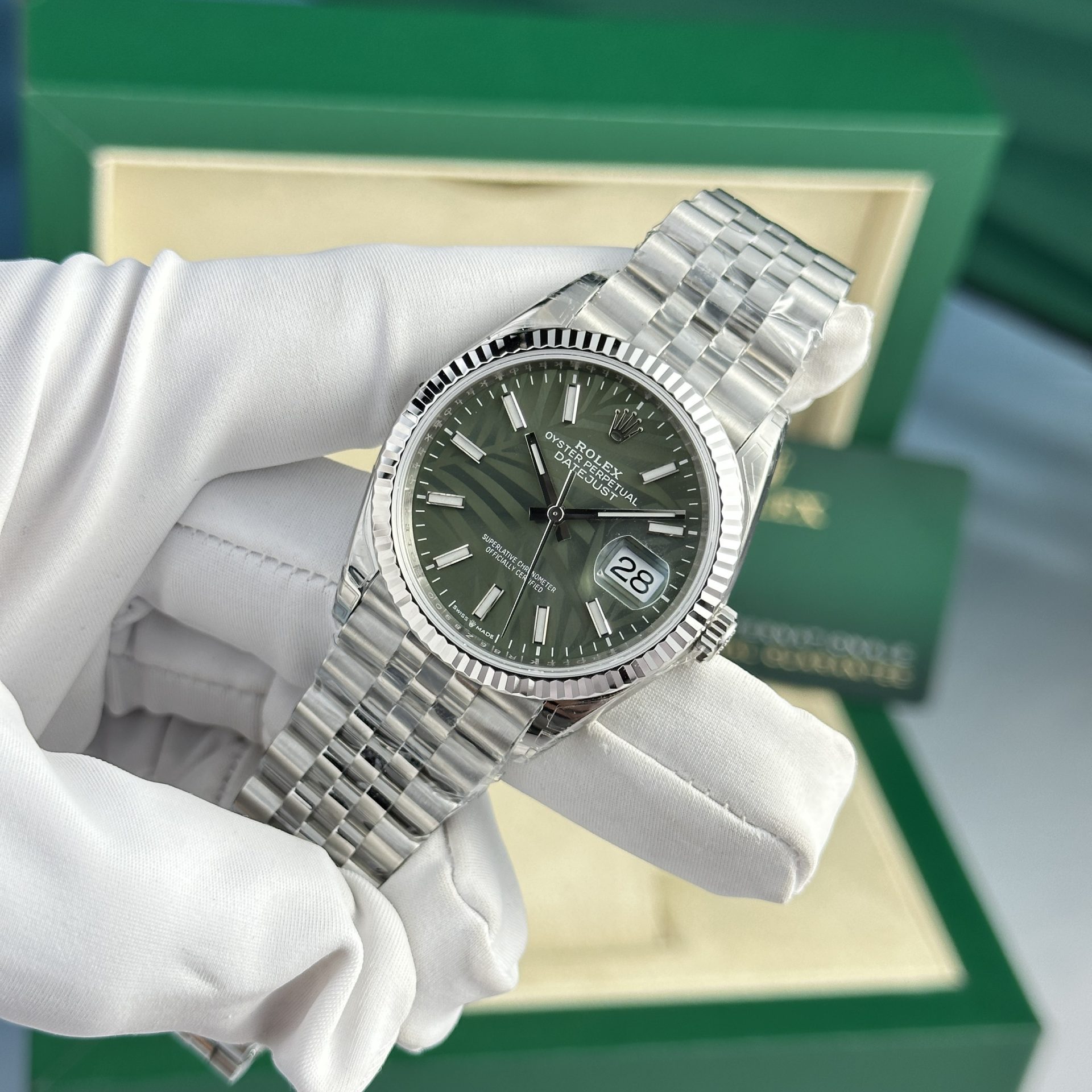 Rolex Replica Watch DateJust 126234 Dial Green VS Factory 36mm - Soul Replicas