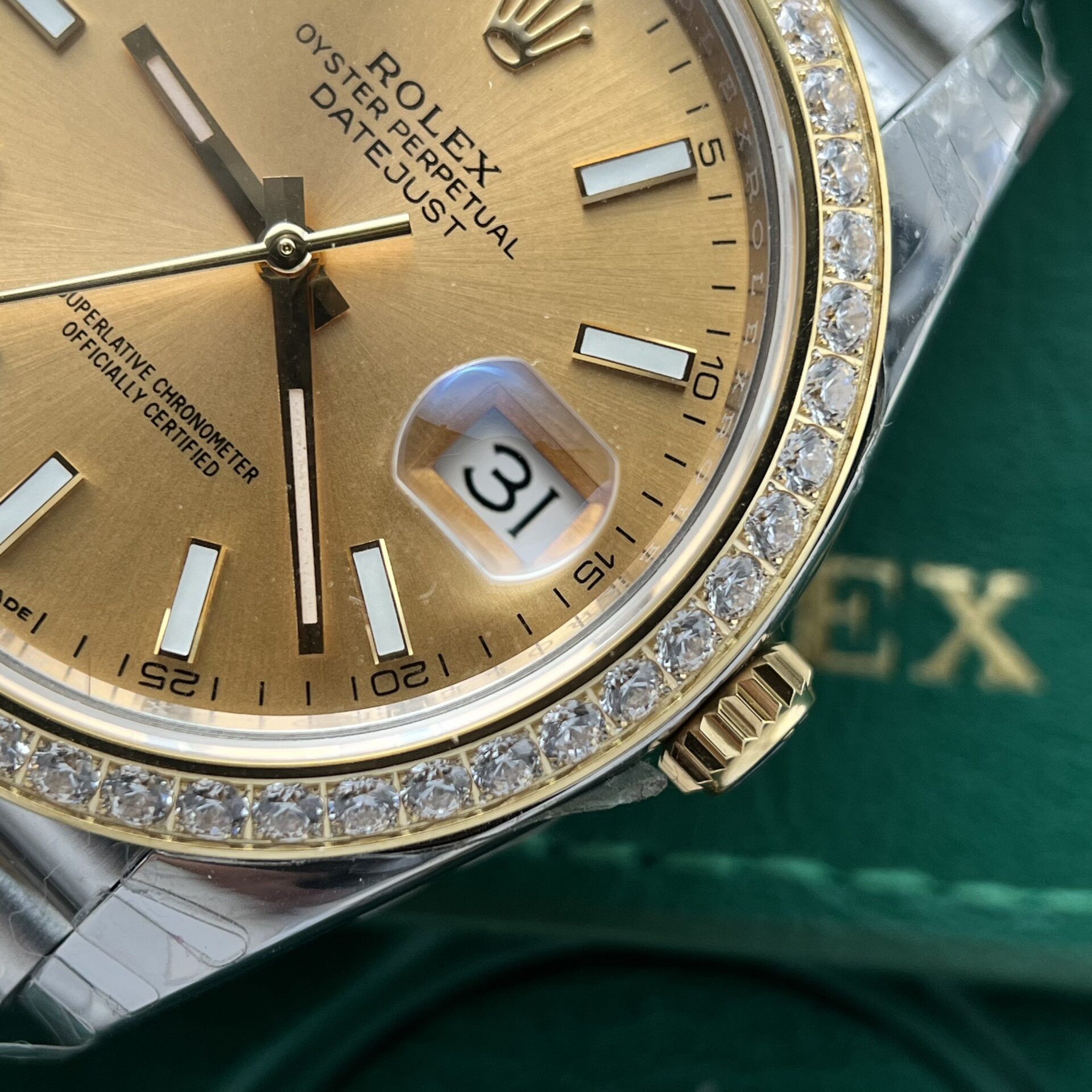 Rolex DateJust Replica Watch Demi Gold Diamonds Bezel EW Factory 36-41mm - Soul Replicas