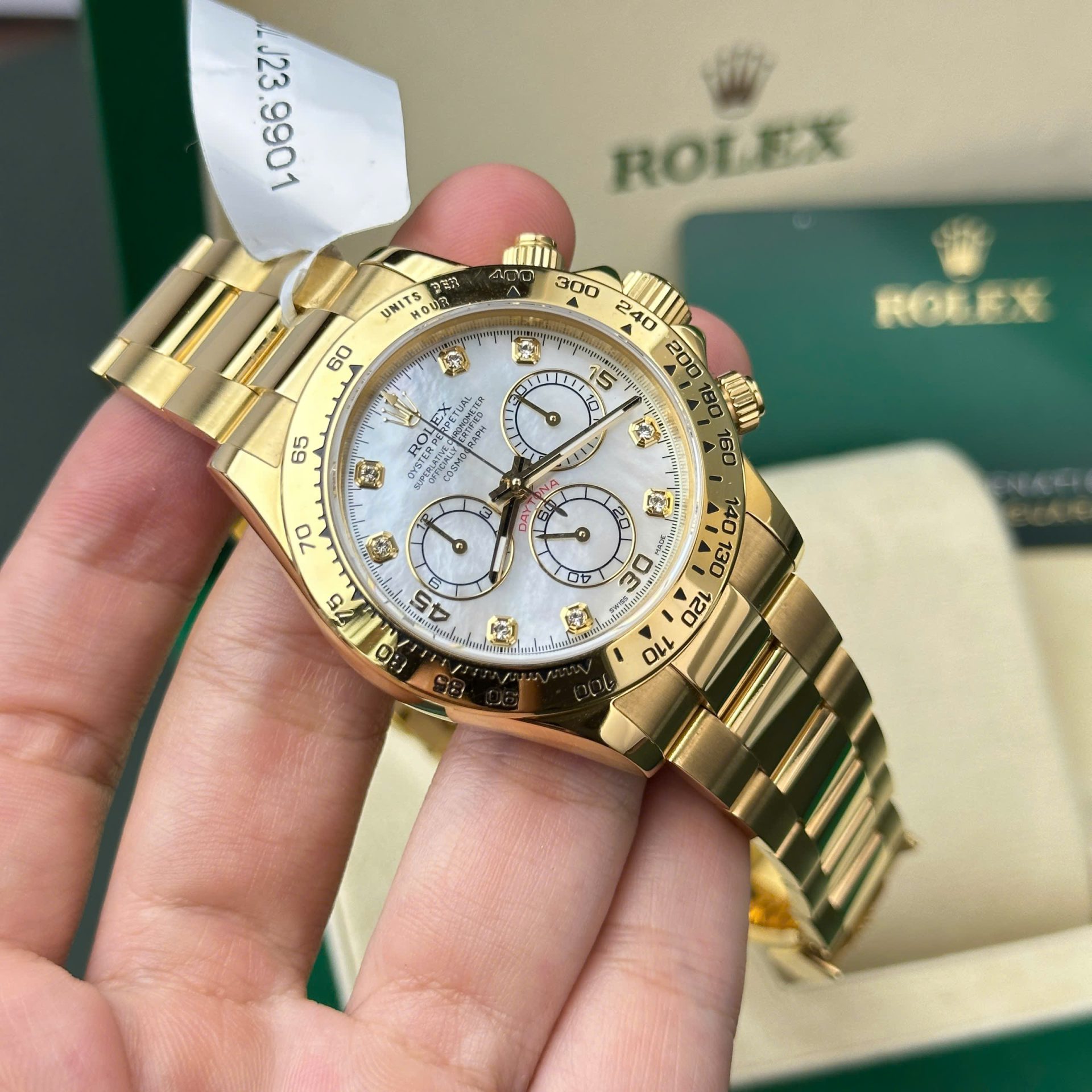 Rolex Daytona 116508 Gold Wrapped Replica 11 Watch Dial Mother Of Pearl 40mm - Soul Replicas