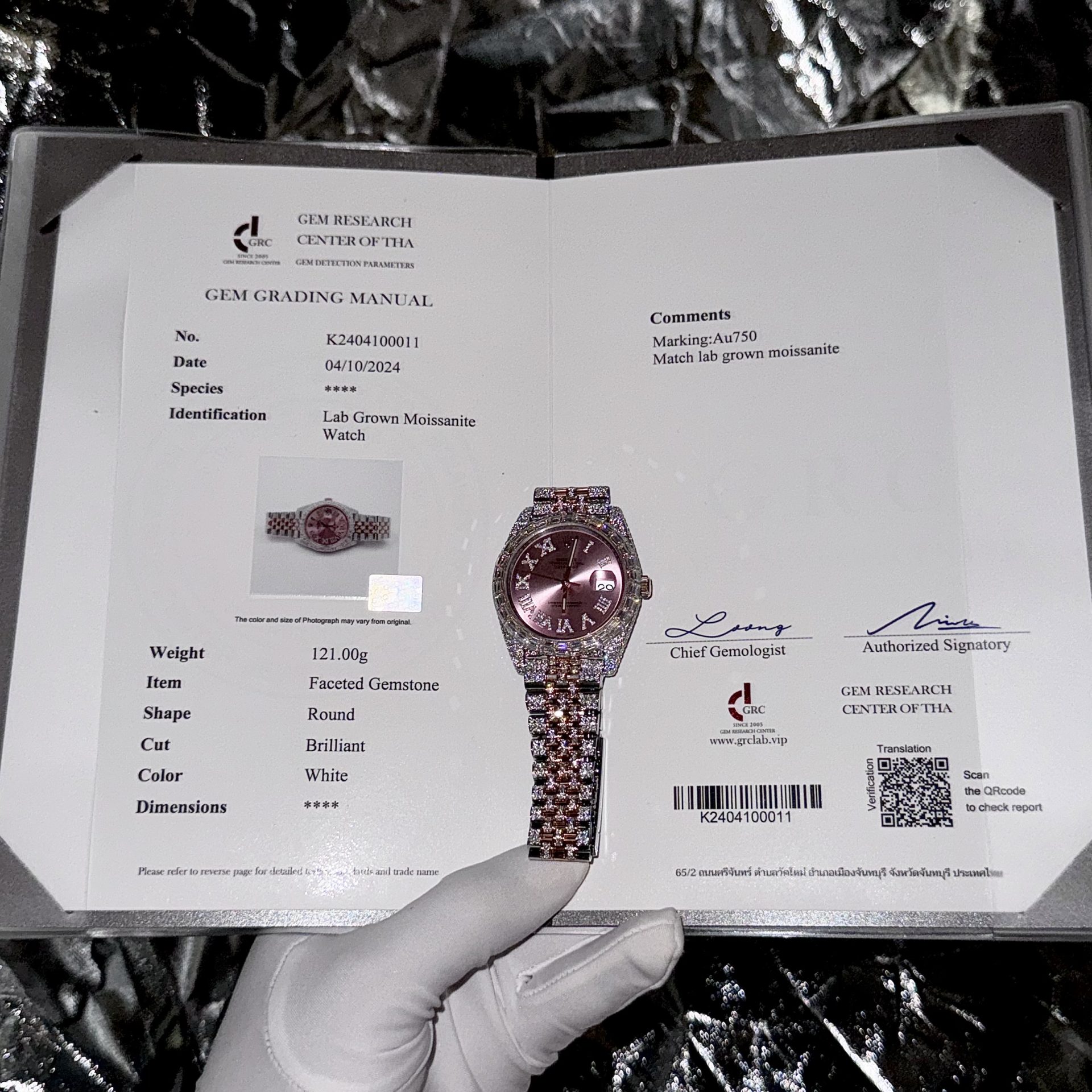 Rolex Replica Watch DateJust With Full Moissanite Diamond Pink Dial 41mm - Soul Replicas
