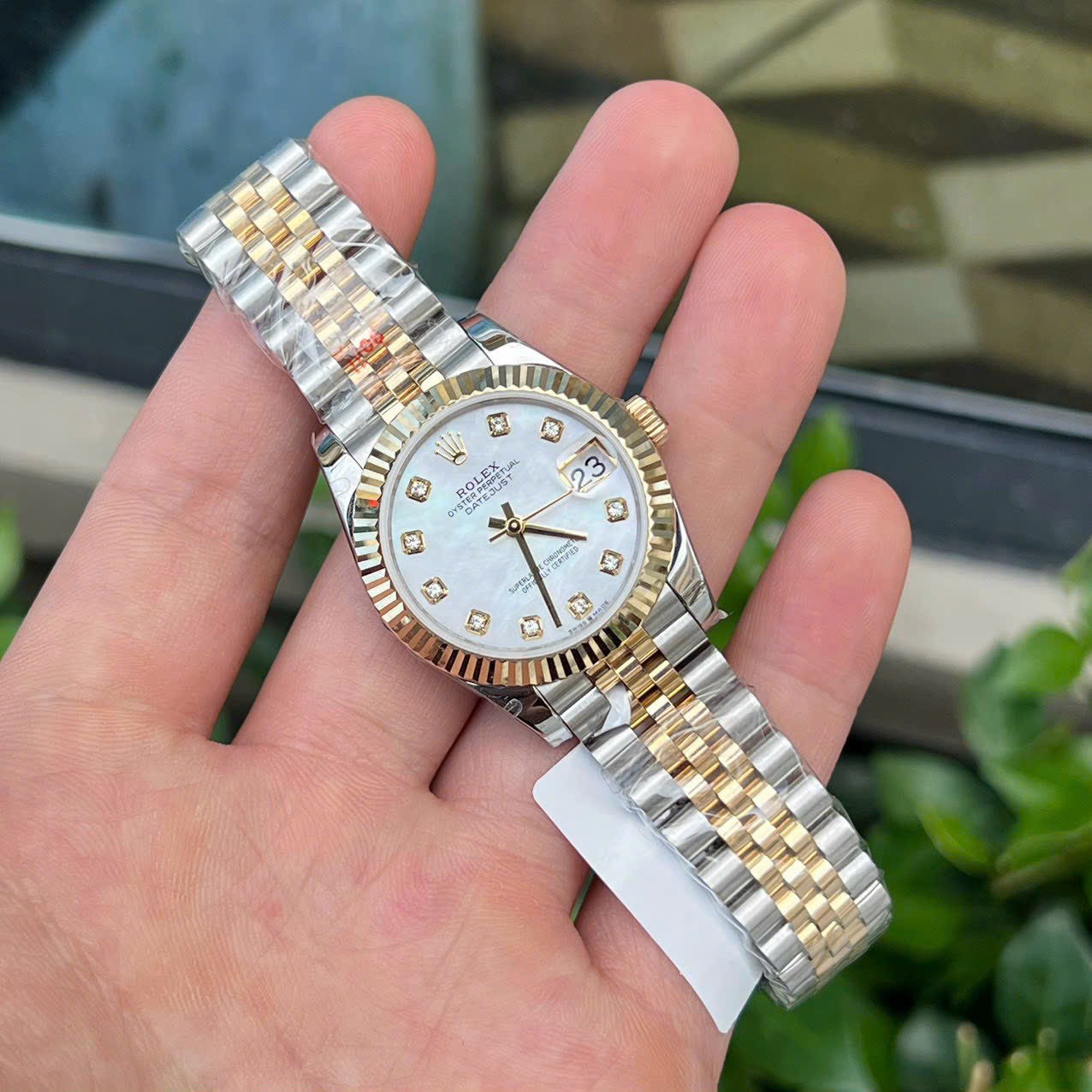Rolex DateJust 18K Gold Wrapped Replica Watch Mother-of-Pearl Dial GM Factory 31mm - Soul Replicas