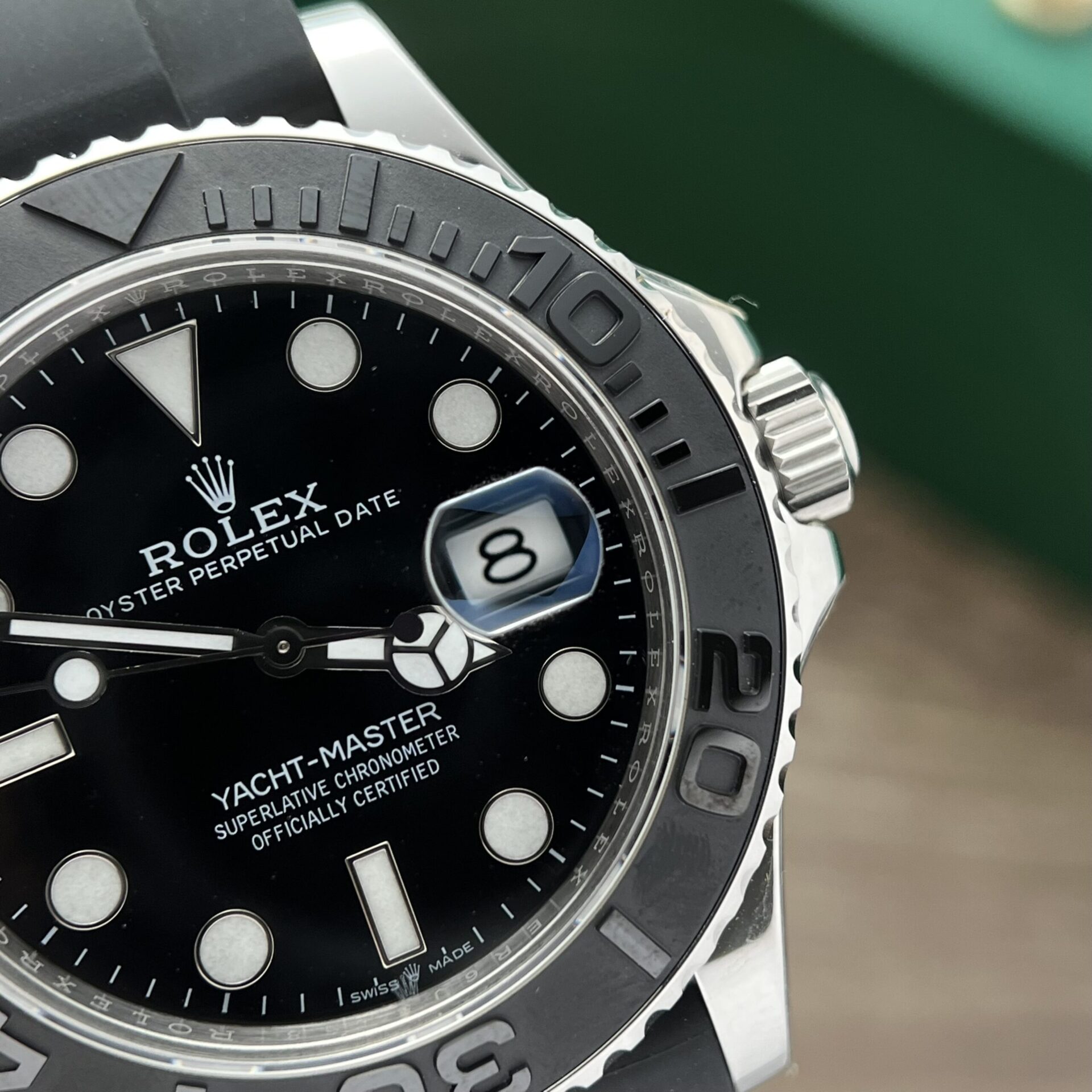 Rolex Fake Clone Yacht-Master Black Dial Rubber Strap EW Factory 40mm - Soul Replicas