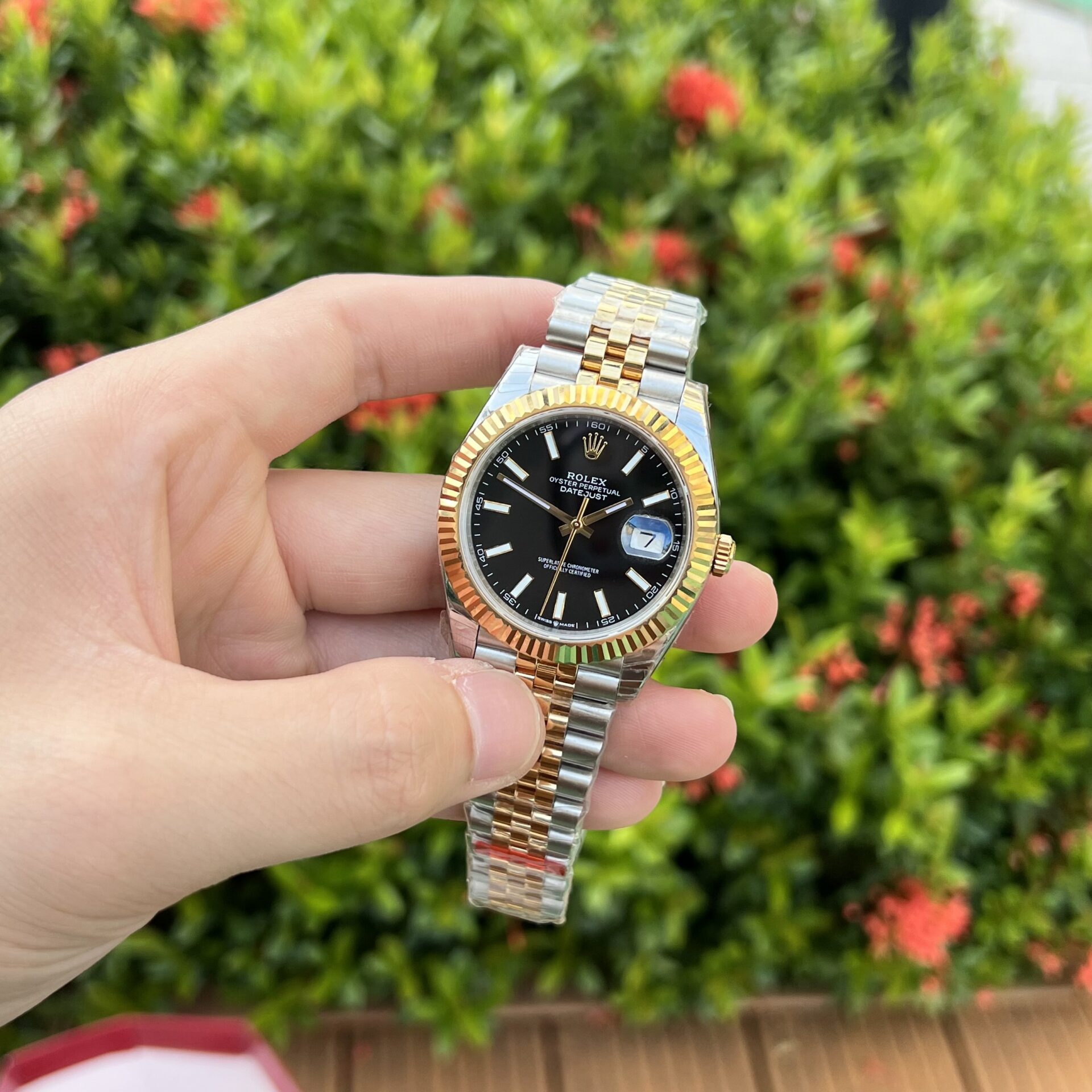 Rolex DateJust Replica 1:1 Watch Demi Black Dial EW Factory 41mm - Soul Replicas