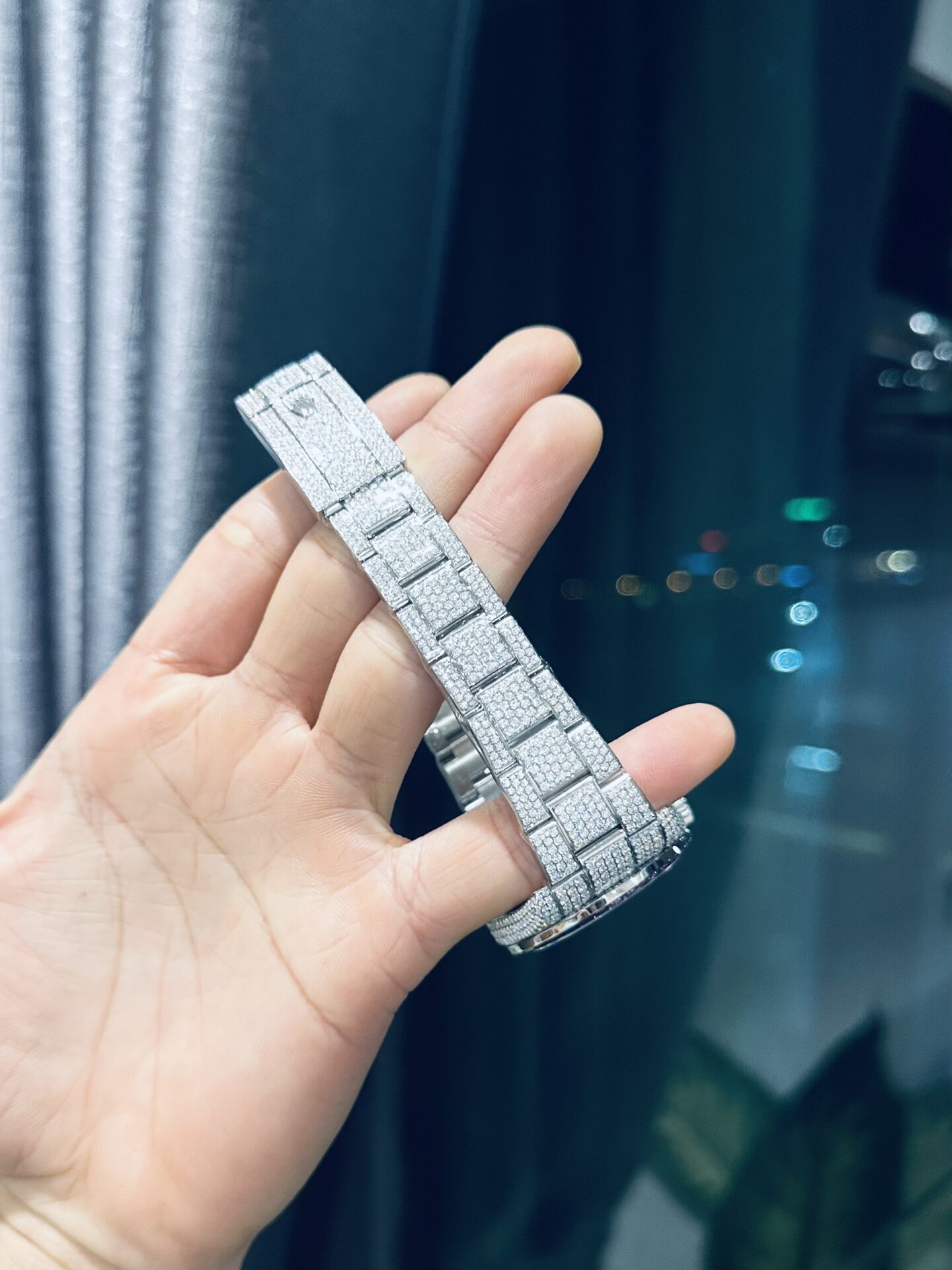 Rolex DateJust Rainbow Replica Watch Custom Moissanite Diamonds 41mm - Soul Replicas