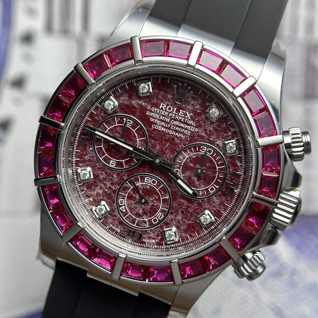 Rolex Best Replica Watch Daytona 116519 Dial Rubellite Rubber Strap 40mm - Soul Replicas