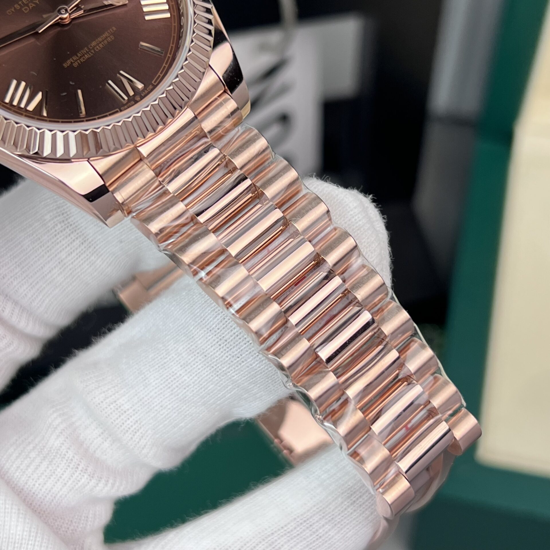 Rolex Day-Date 18K Gold Wrapped Replica Watch Chocolate Dial GM V2 40mm - Soul Replicas