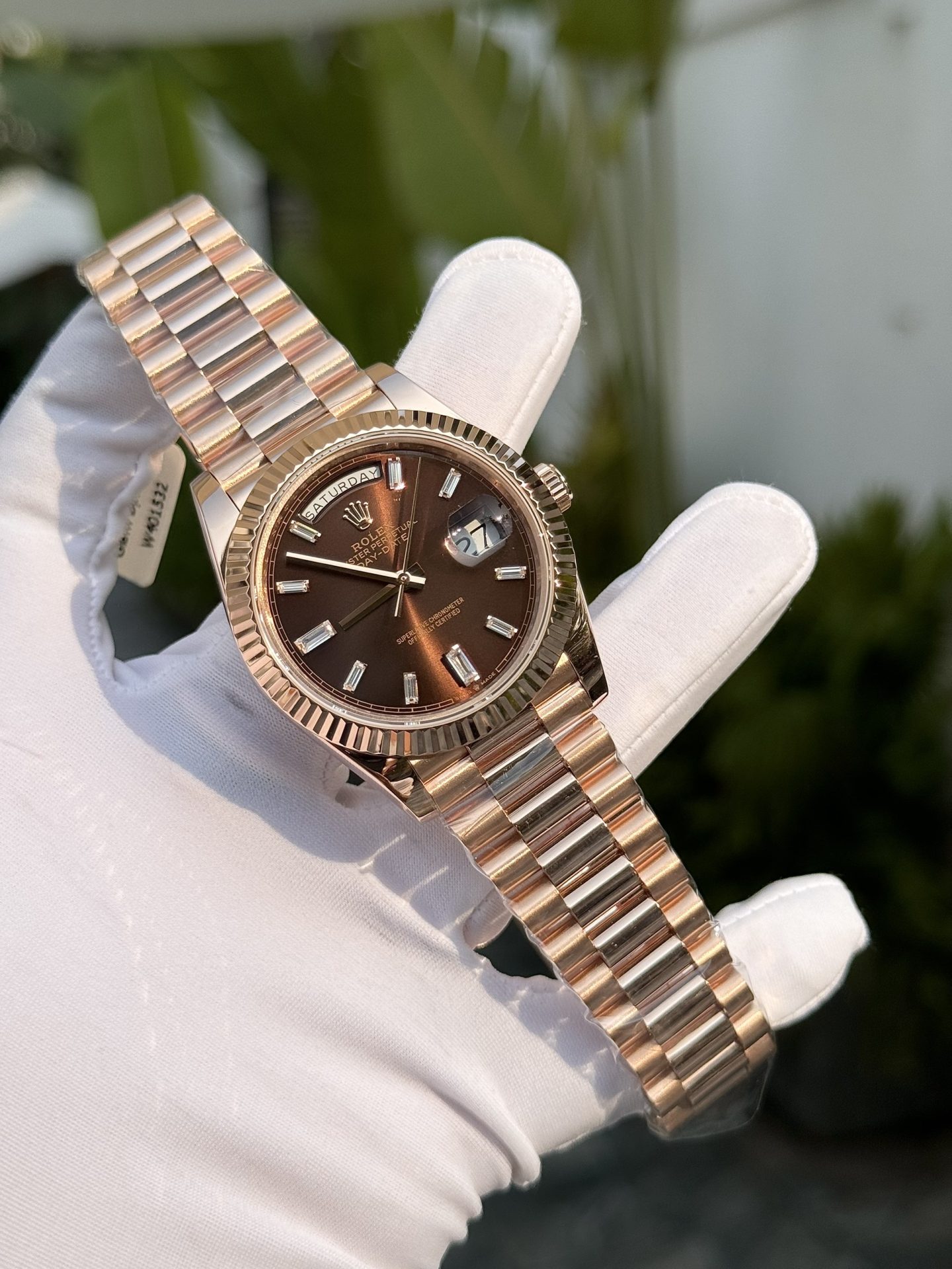 Rolex Replica Watch Day-Date 228235 Gold Wrapped Chocolate Dial GM Factory 40mm - Soul Replicas