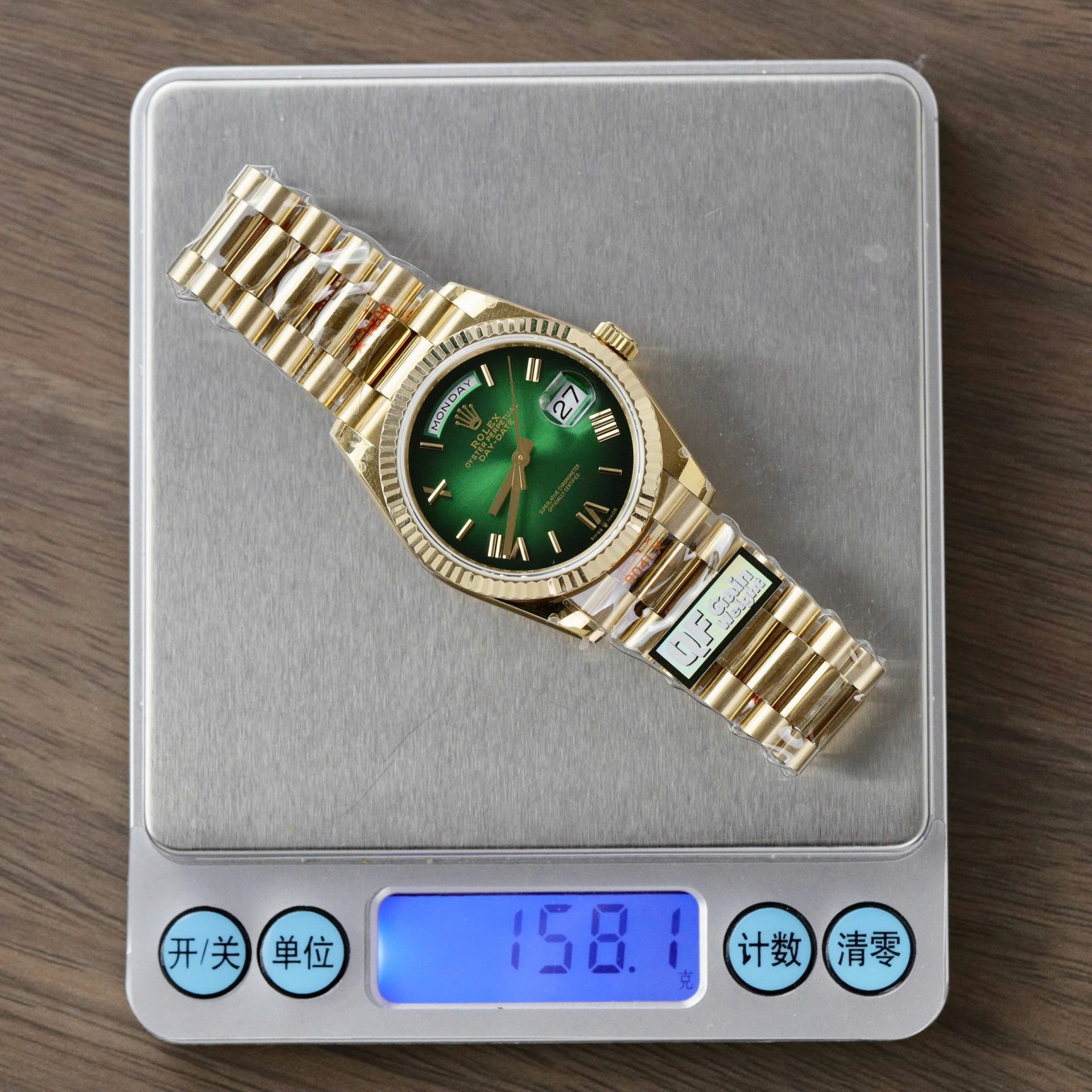 Rolex Day-Date 128238 Replica Watch Green Ombre Dial Weight 158gram QF 36mm - Soul Replicas