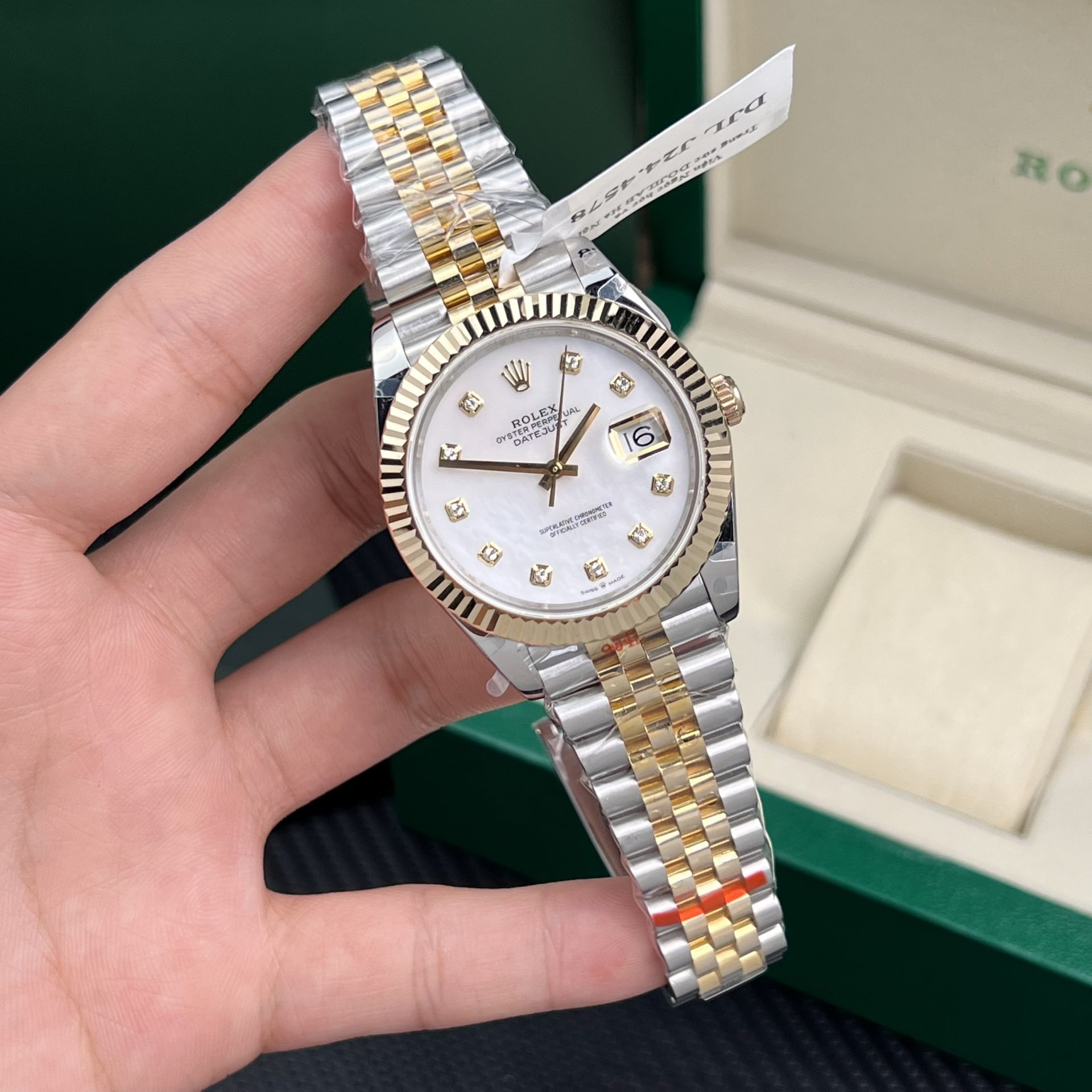Rolex Replica Watch DateJust Gold Wrapped Mother Of Pearl Dial GM Factory 41mm - Soul Replicas