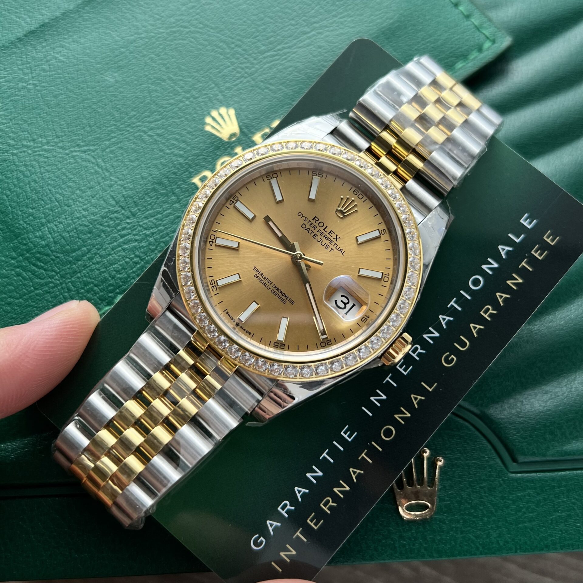 Rolex DateJust Replica Watch Demi Gold Diamonds Bezel EW Factory 36-41mm - Soul Replicas