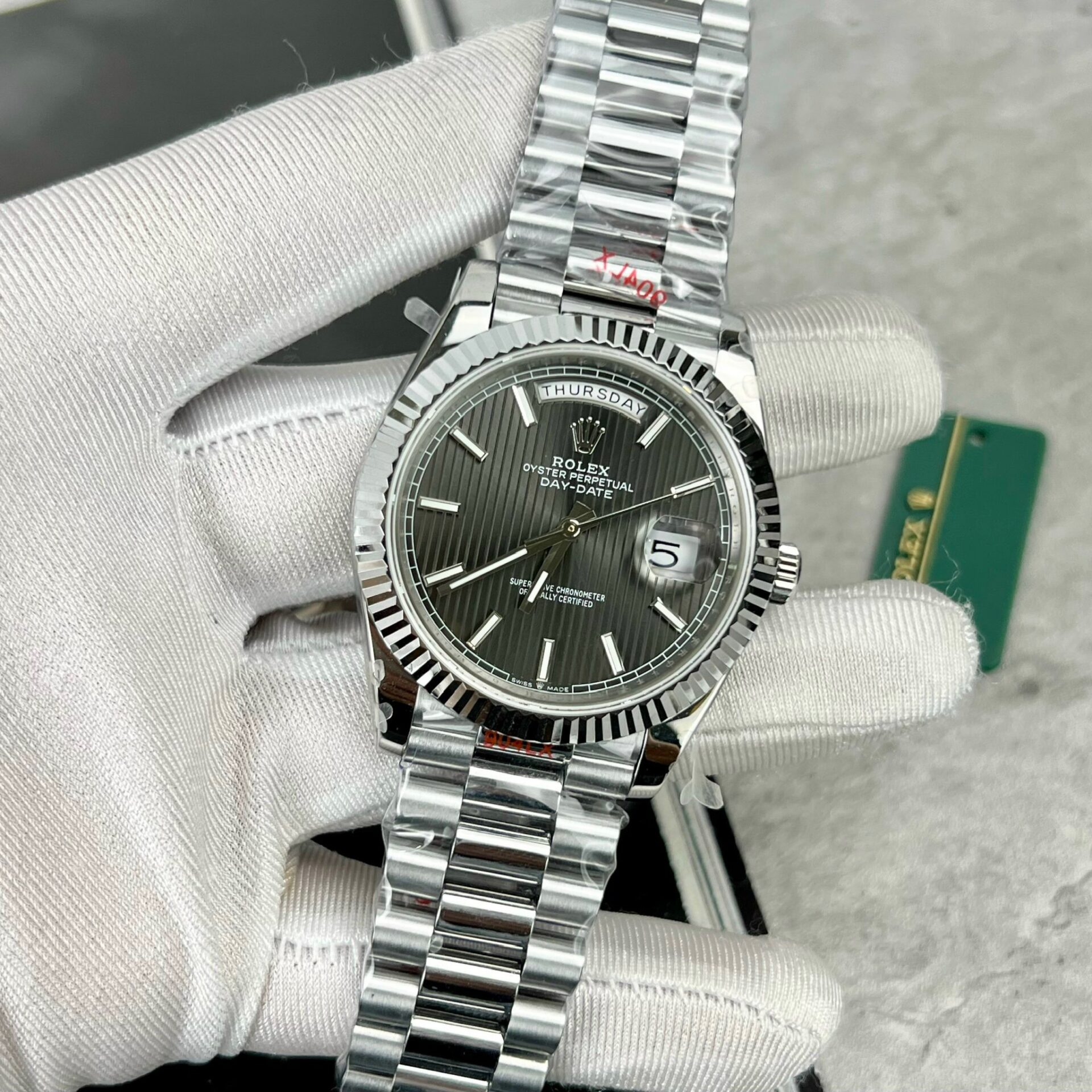 Rolex Day-Date 228236 Replica 11 Watch Grey Dial GM Factory 40mm - Soul Replicas