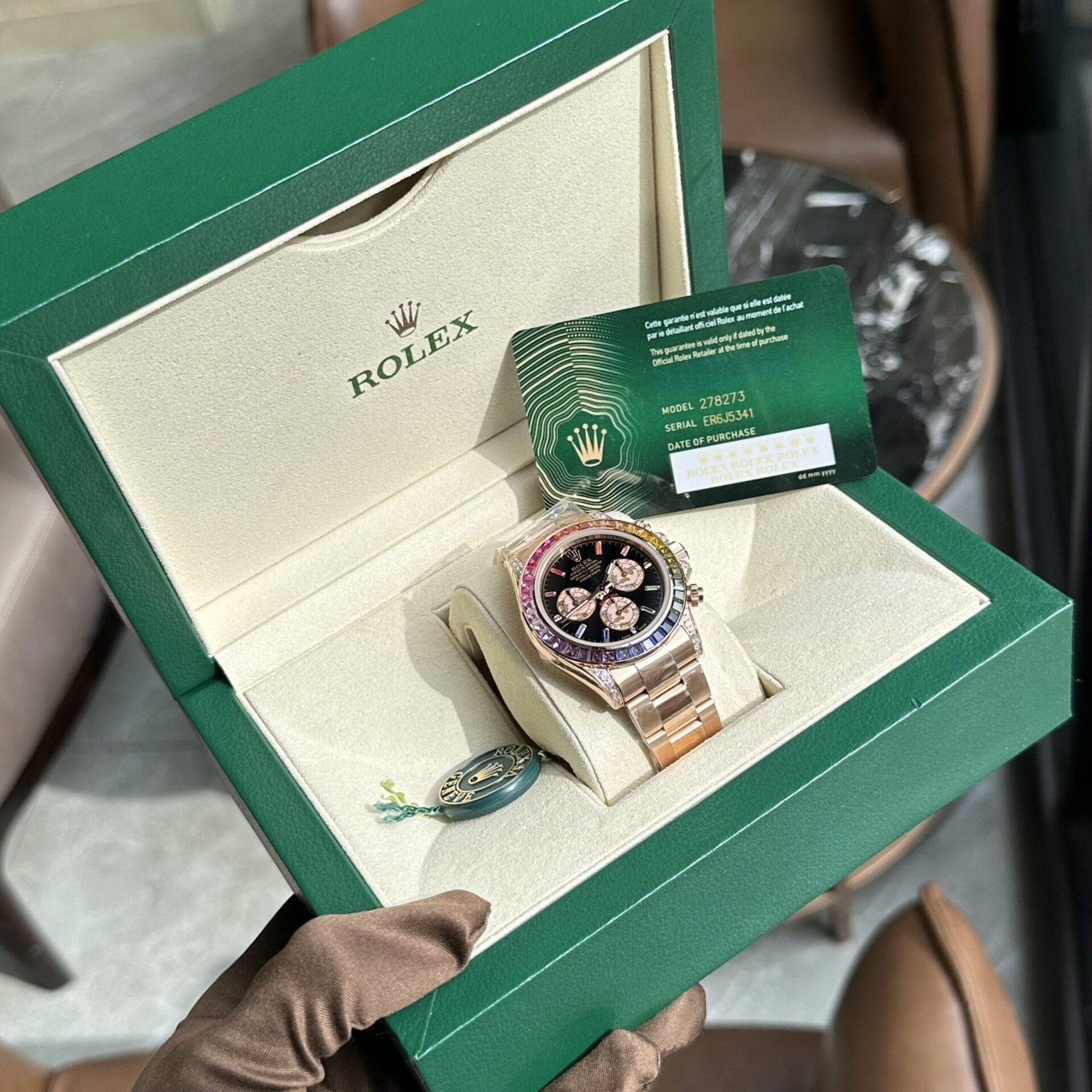 Rolex Fake Watch Daytona Rainbow Black Dial TW Factory 40mm - Soul Replicas