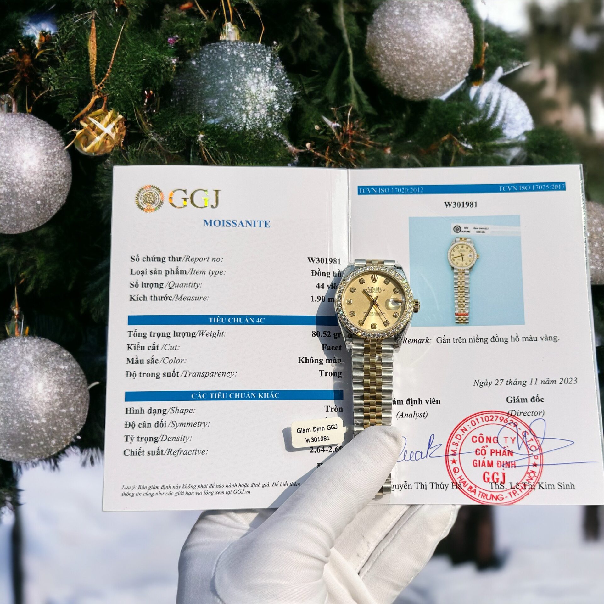 Rolex DateJust Replica Watch With Moissanite Diamonds Yellow Dial 31mm - Soul Replicas