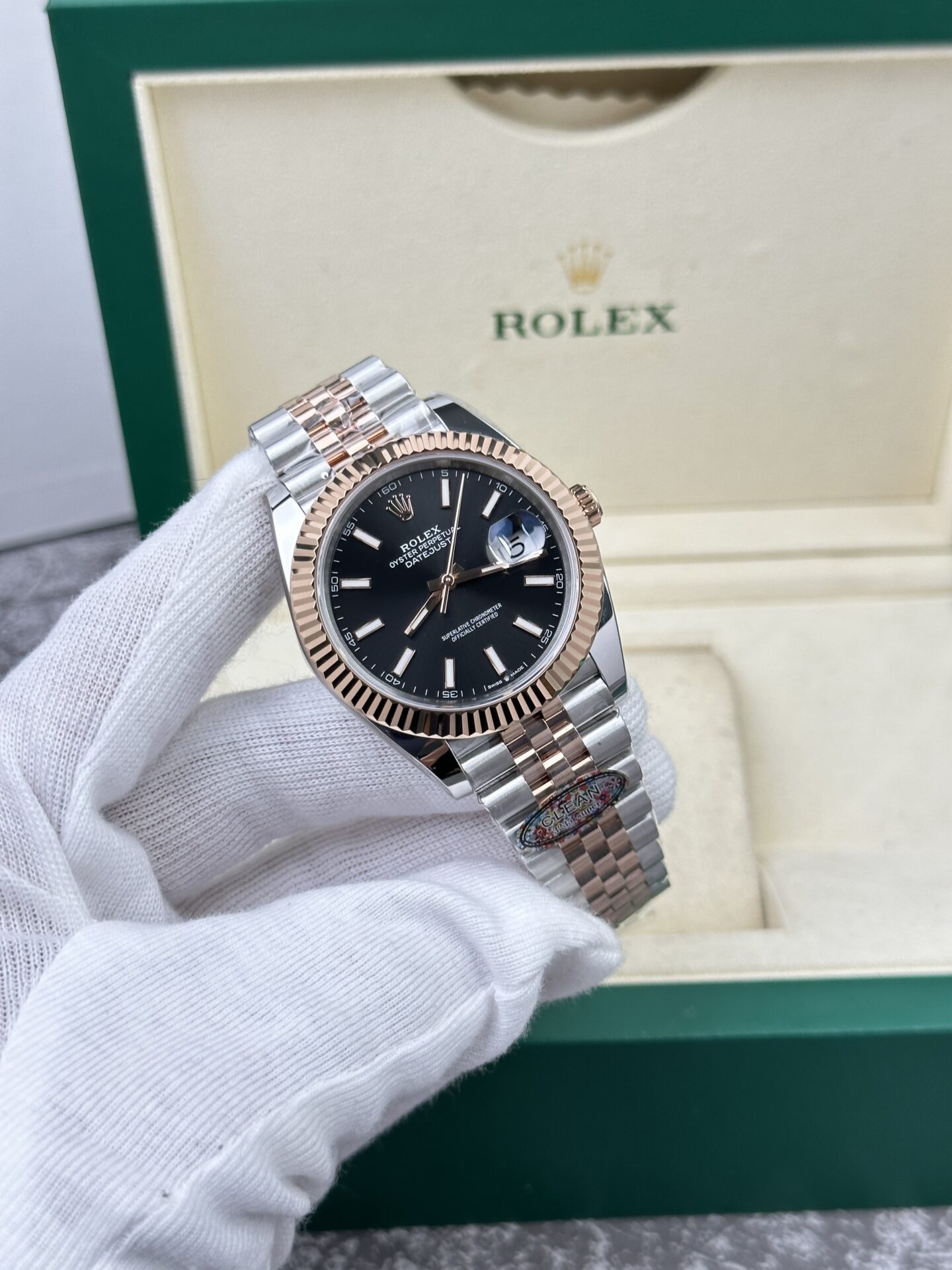 Rolex Replica Watch DateJust 126331 Demi Rose Gold Black Dial Clean Factory 41mm - Soul Replicas