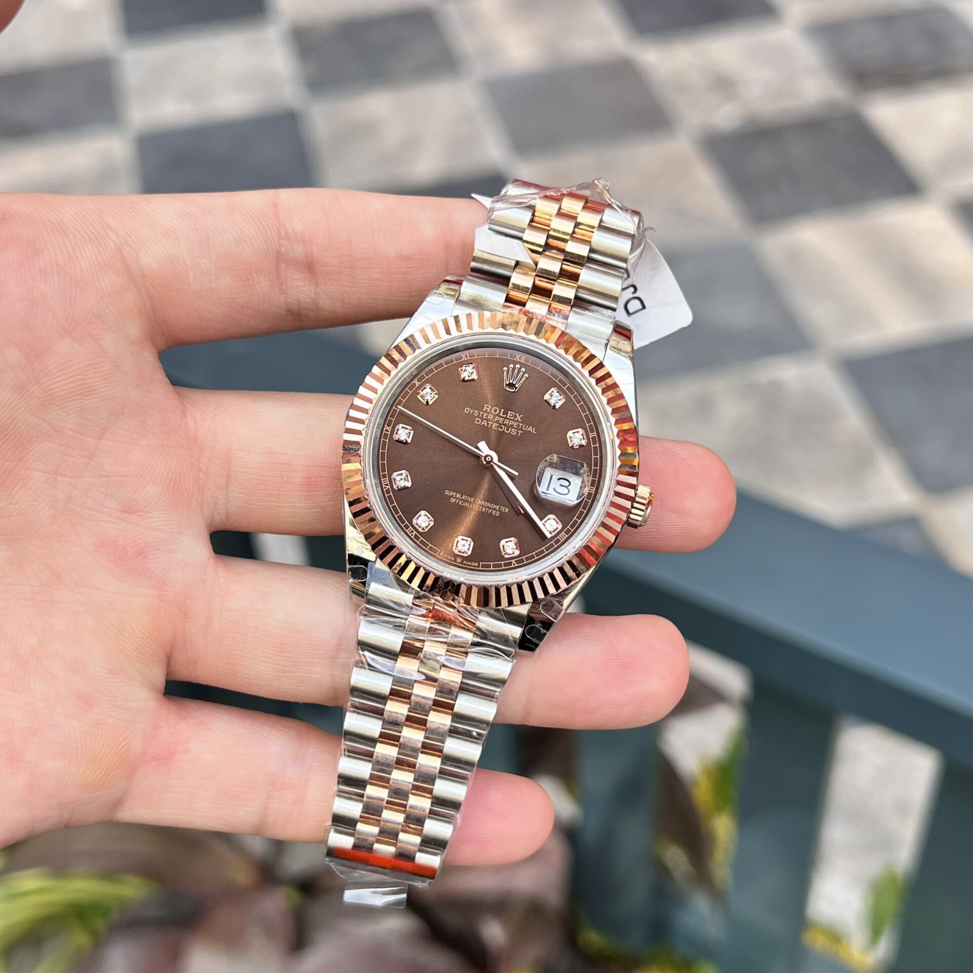Rolex DateJust Replica Watch 18K Rose Gold Wrapped Chocolate Dial GMF 41mm - Soul Replicas