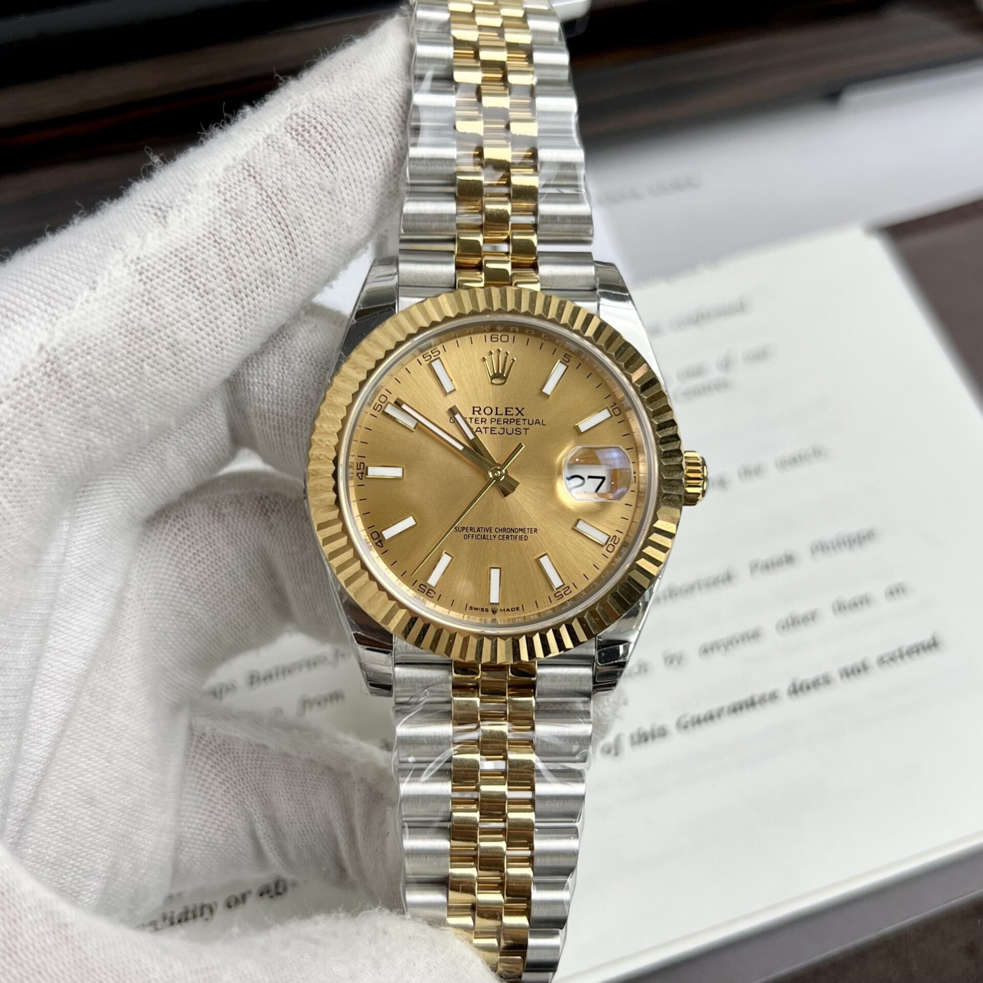 Rolex DateJust Replica Watch Yellow Dial EW Factory 36/41mm - Soul Replicas